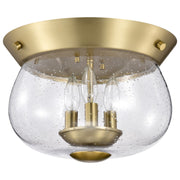 Boliver 14 in. 3 Lights Flush Mount Light, Clear Seeded Glass - Bees Lighting