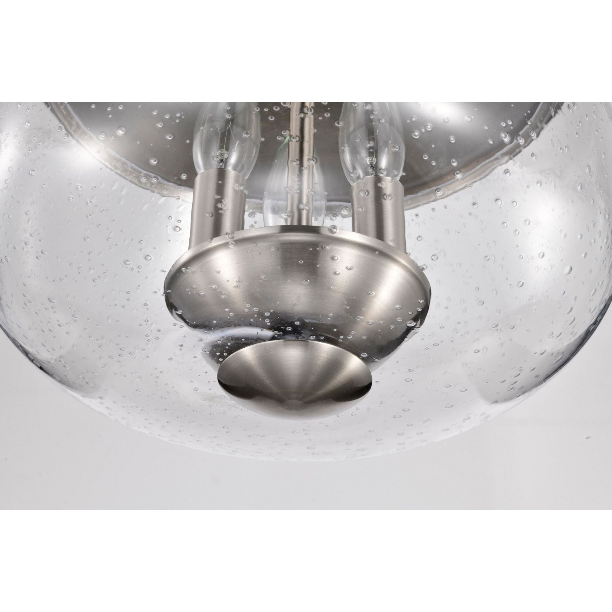 Boliver 14" 3 lights Flush Mount, Brushed Nickel Finish - Bees Lighting