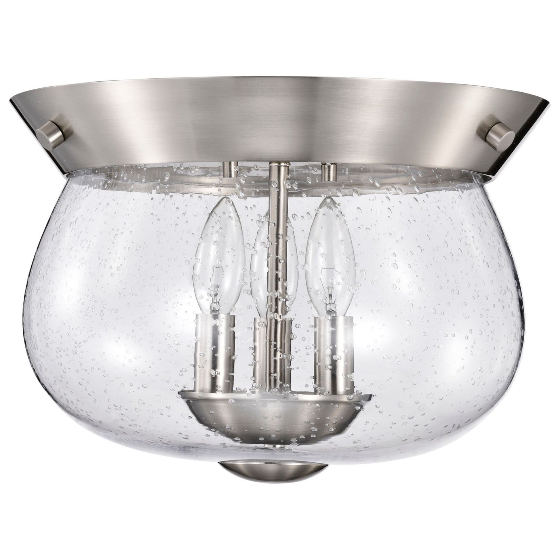 Boliver 14" 3 lights Flush Mount, Brushed Nickel Finish - Bees Lighting