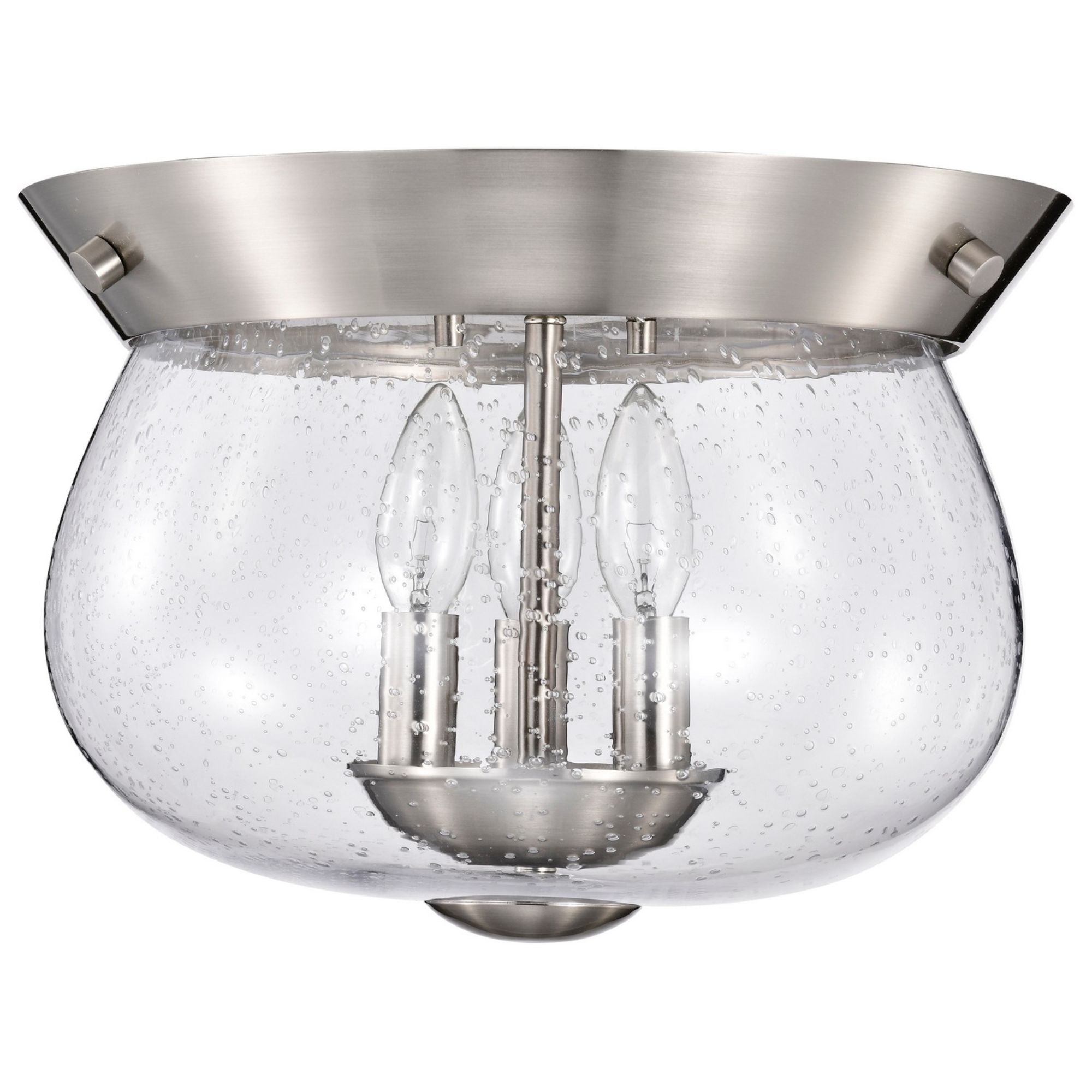 Boliver 14" 3 lights Flush Mount, Brushed Nickel Finish - Bees Lighting