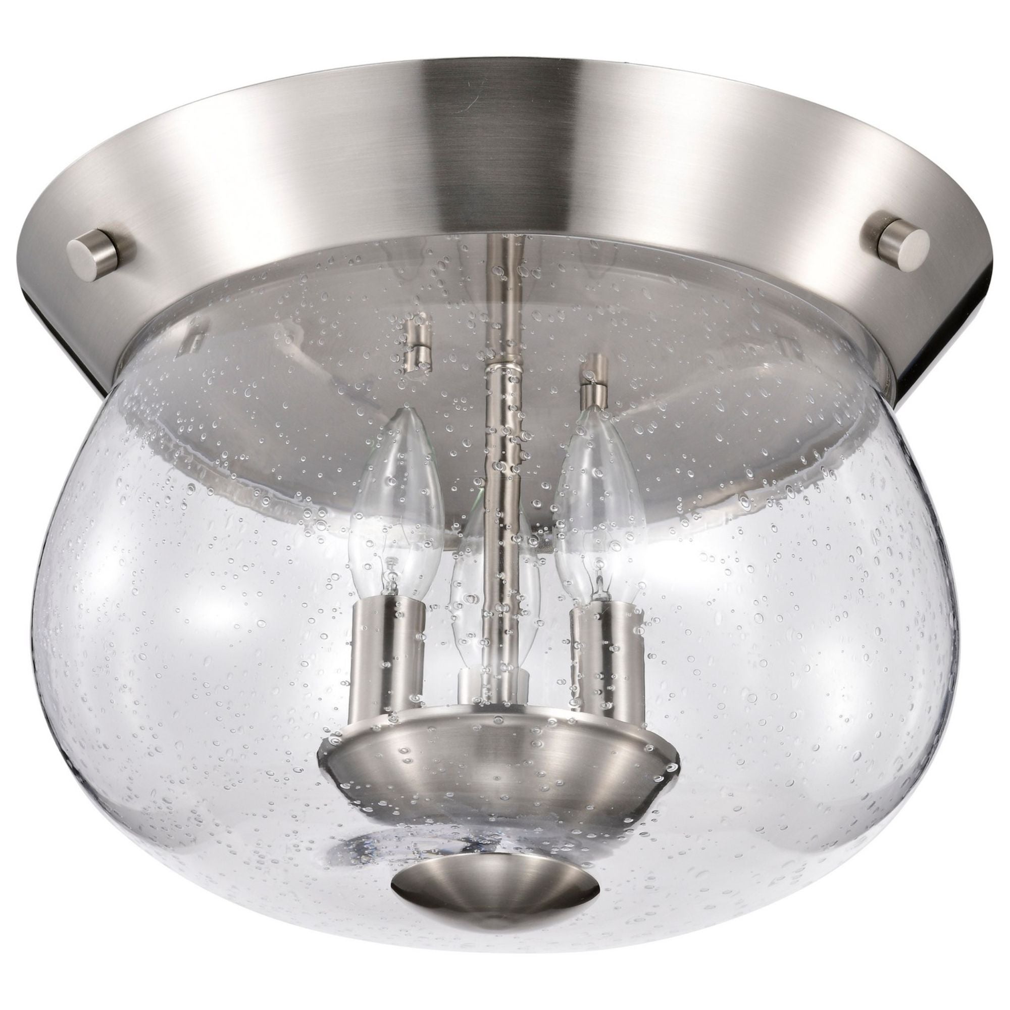 Boliver 14" 3 lights Flush Mount, Brushed Nickel Finish - Bees Lighting