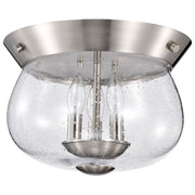 Boliver 14 in. 3 Lights Flush Mount Light, Clear Seeded Glass - Bees Lighting