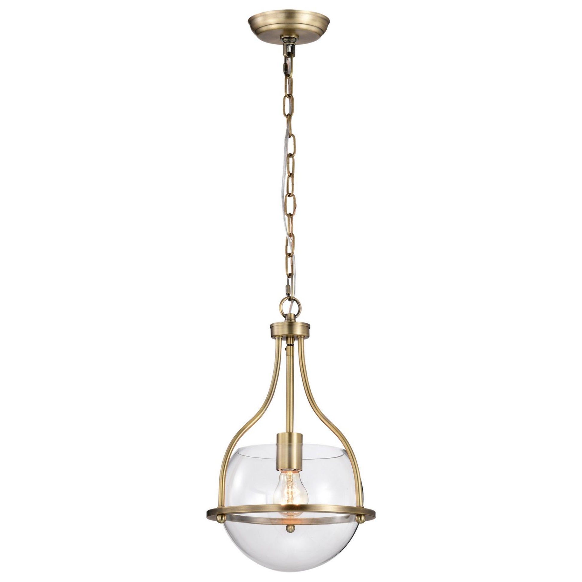 Amado 10" Pendant, Vintage Brass Finish - Bees Lighting