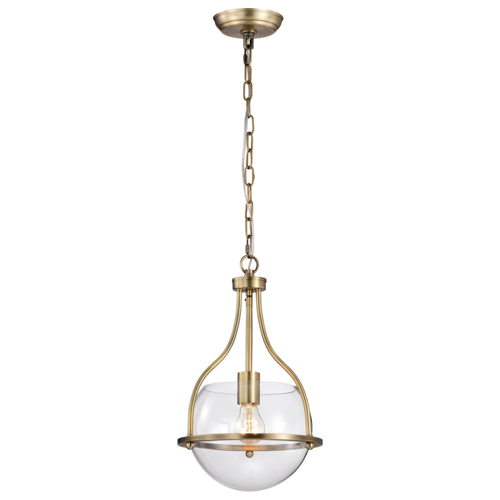 Amado 10" Pendant, Vintage Brass Finish - Bees Lighting