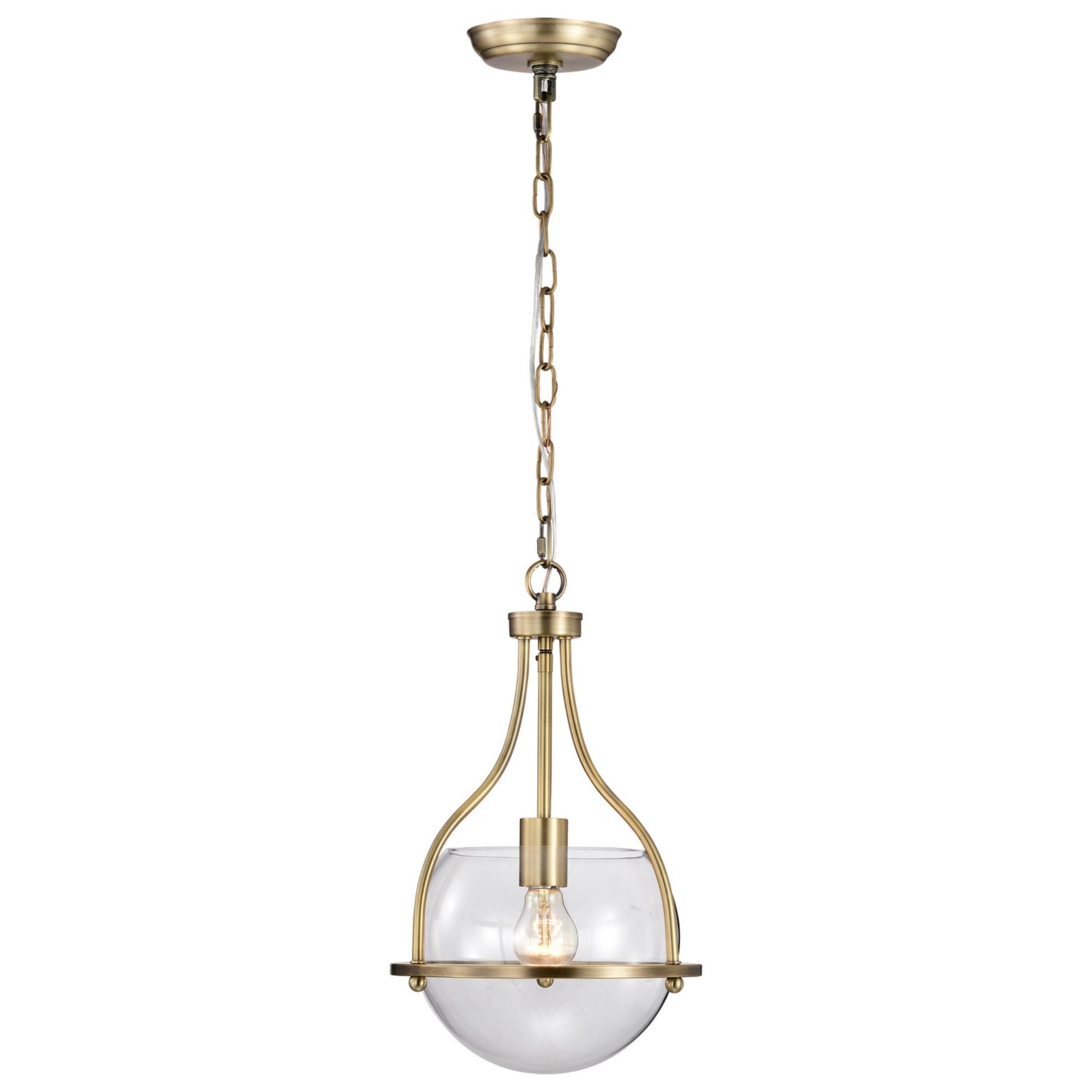 Amado 10" Pendant, Vintage Brass Finish - Bees Lighting