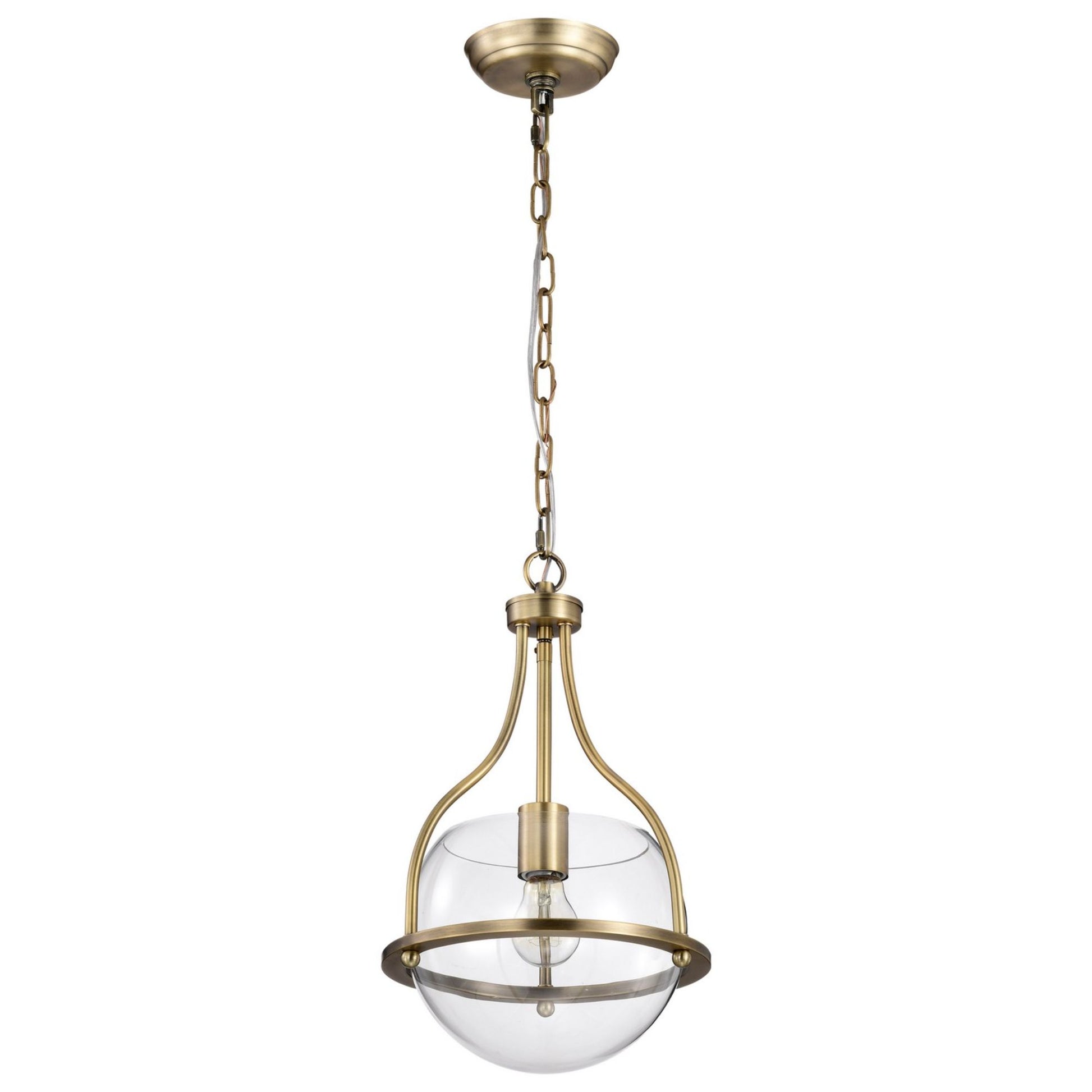Amado 10" Pendant, Vintage Brass Finish - Bees Lighting