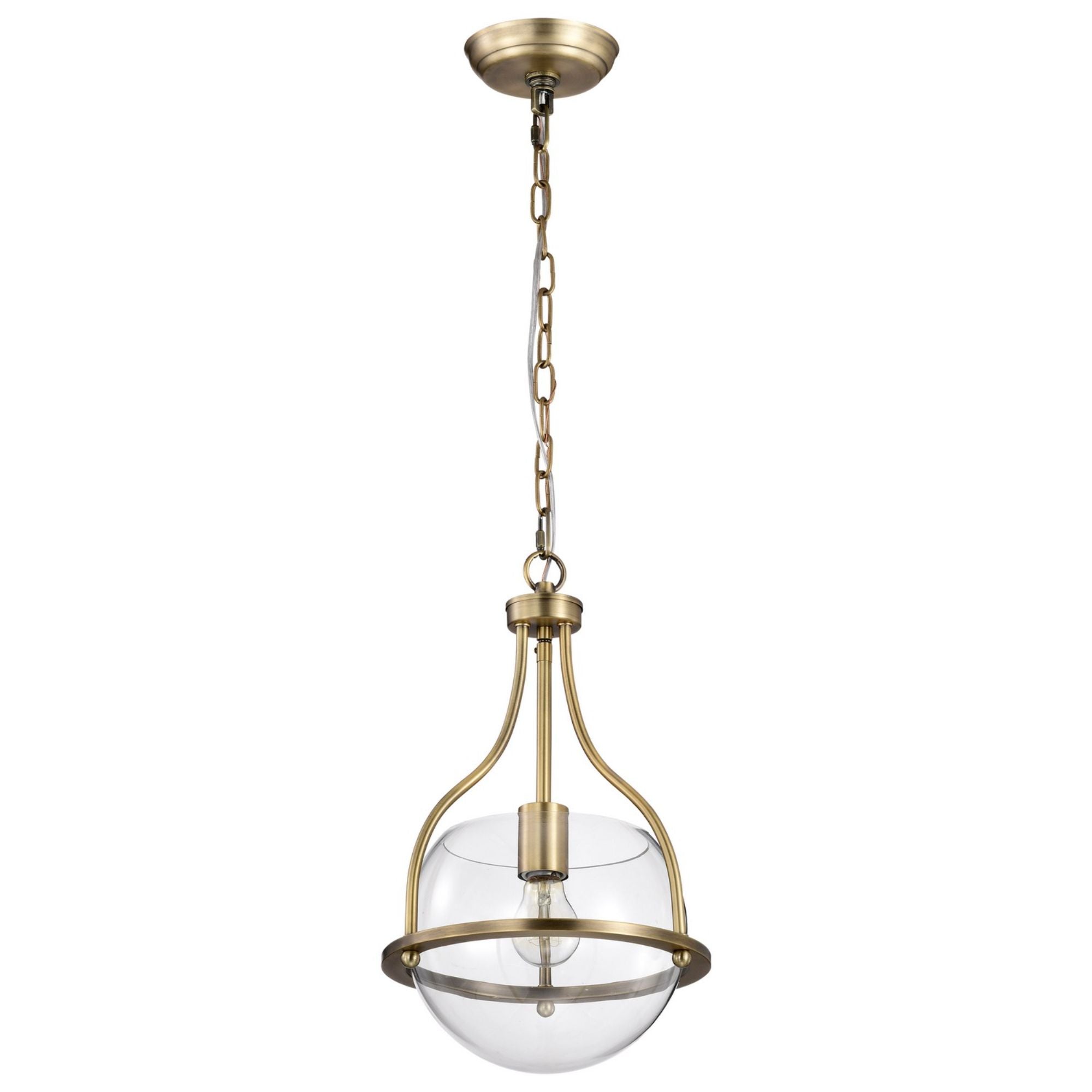 Amado 10" Pendant, Vintage Brass Finish - Bees Lighting