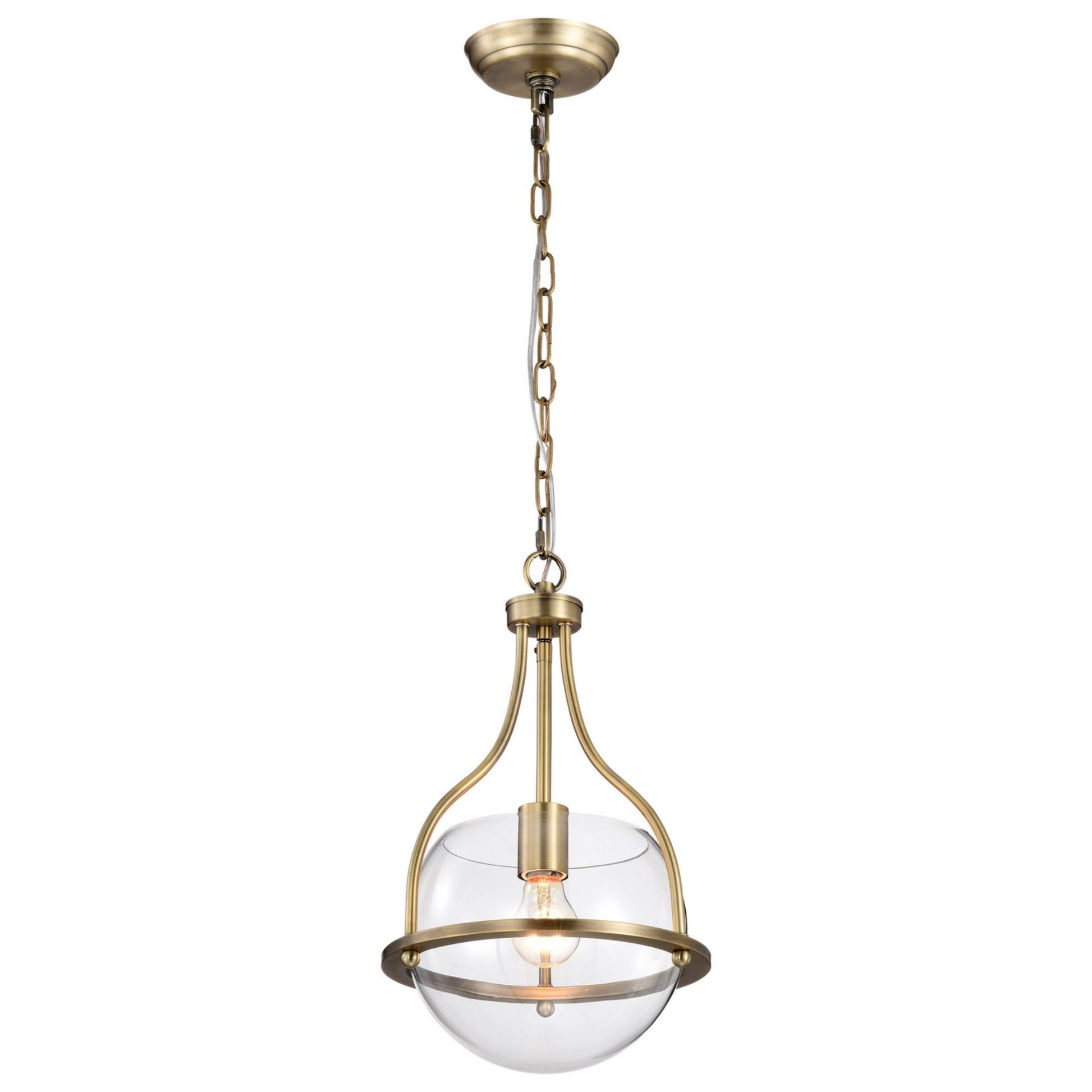 Amado 10" Pendant, Vintage Brass Finish - Bees Lighting