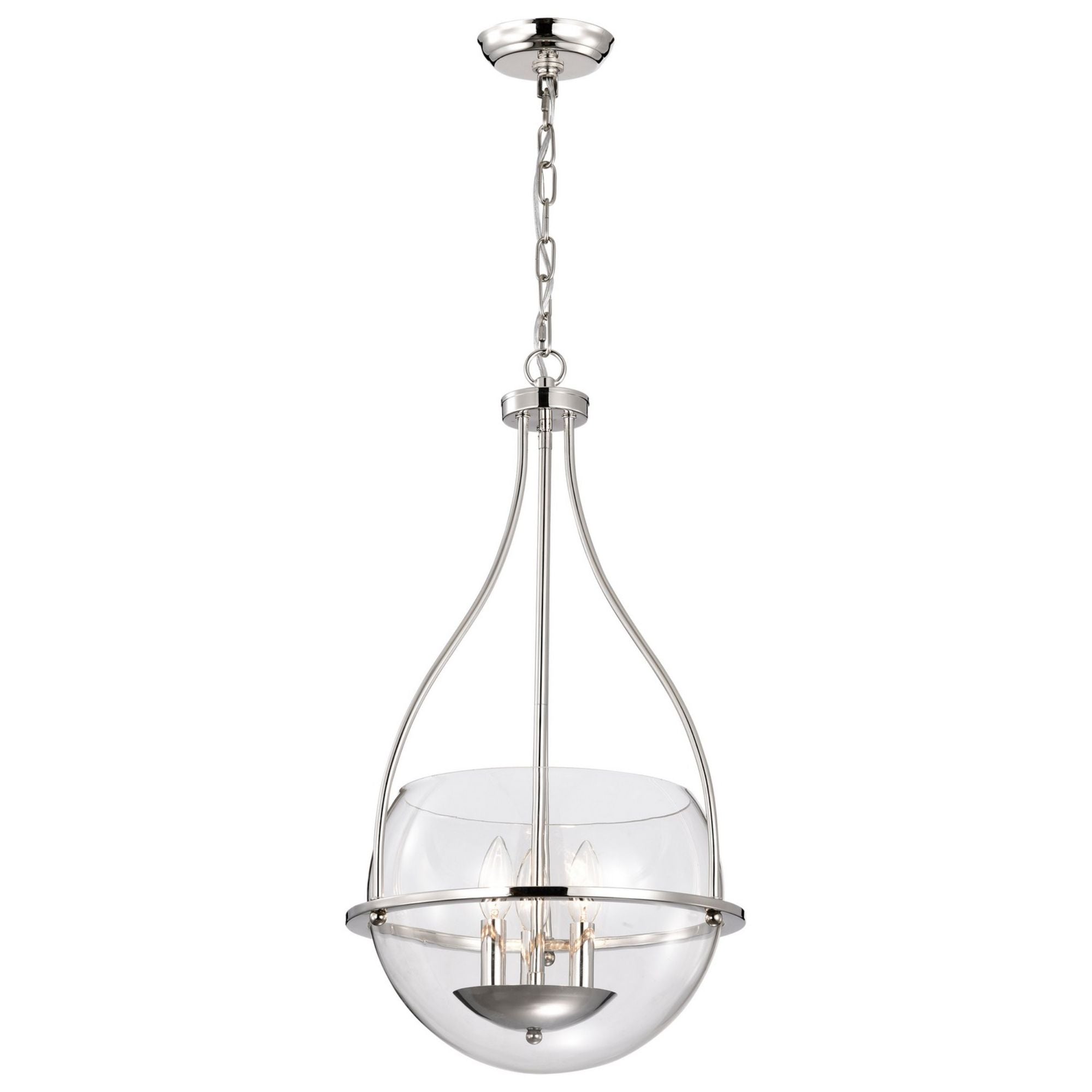 Amado 14" 3 lights Pendant, Polished Nickel Finish - Bees Lighting