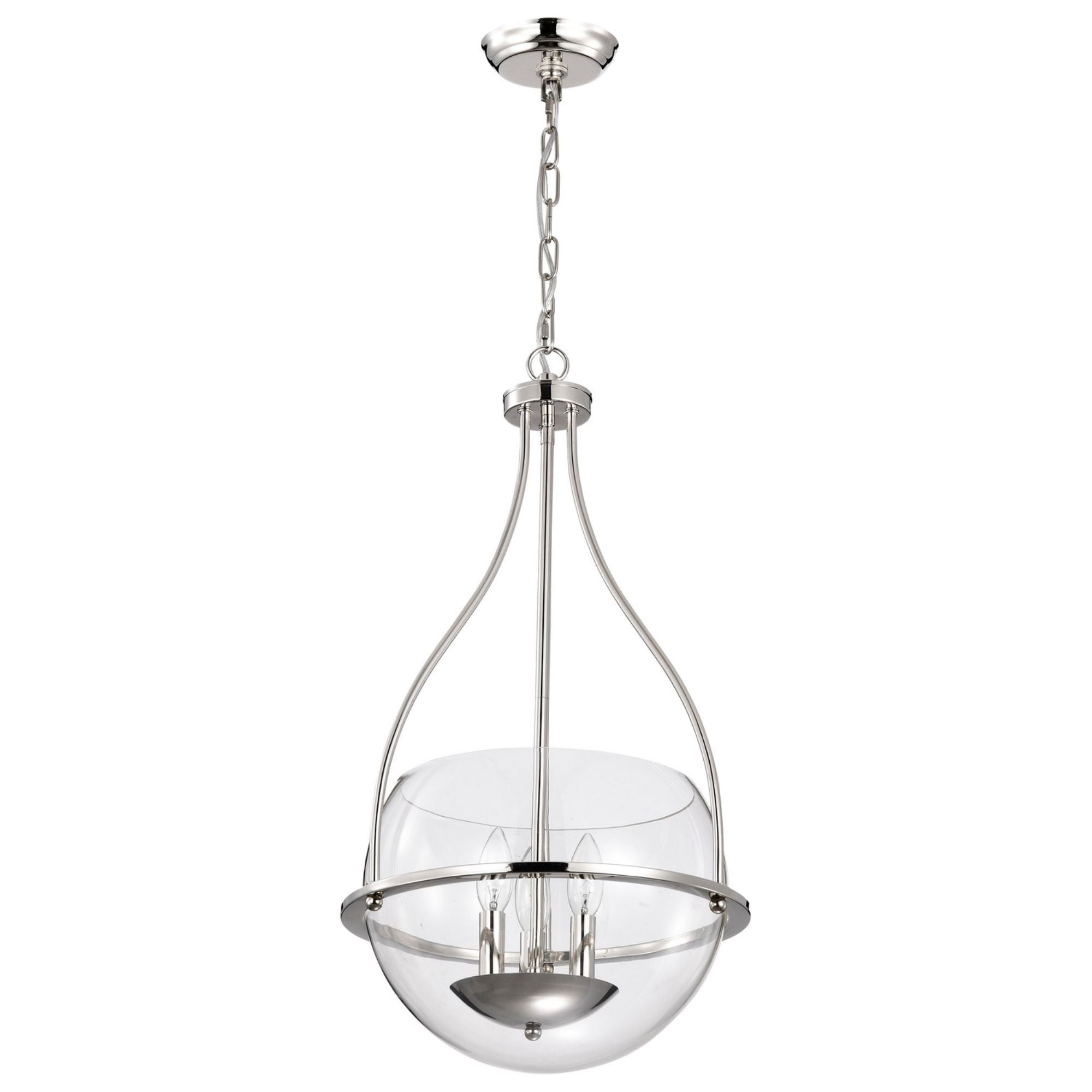 Amado 14" 3 lights Pendant, Polished Nickel Finish - Bees Lighting