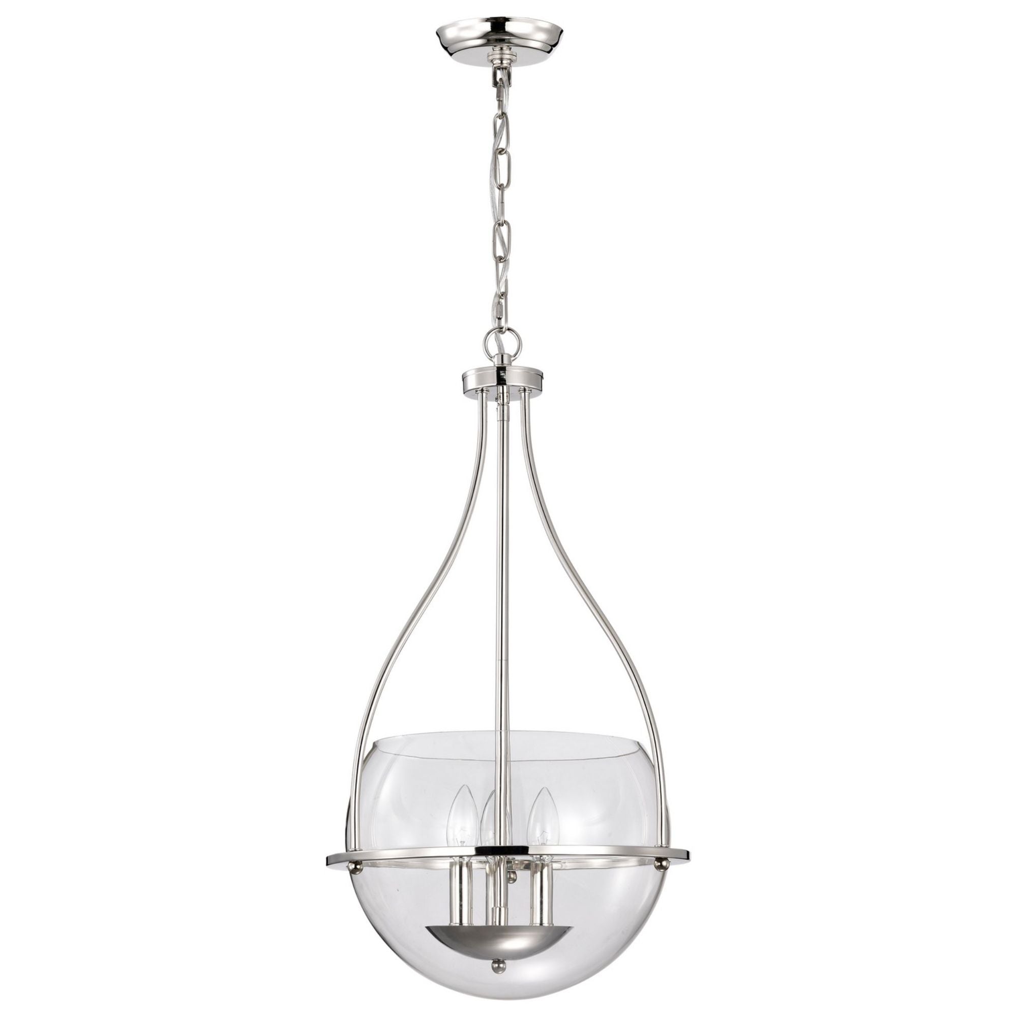Amado 14" 3 lights Pendant, Polished Nickel Finish - Bees Lighting