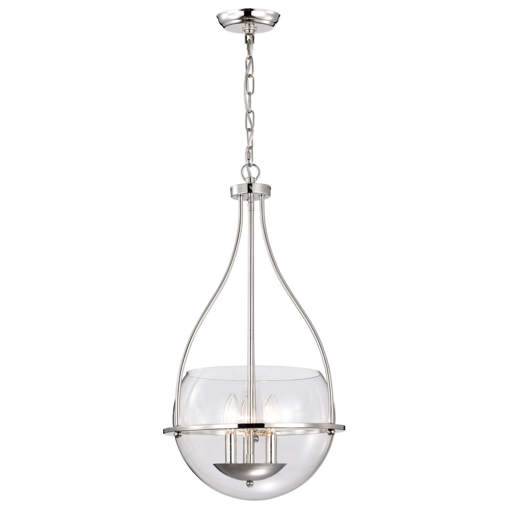 Amado 14" 3 lights Pendant, Polished Nickel Finish - Bees Lighting