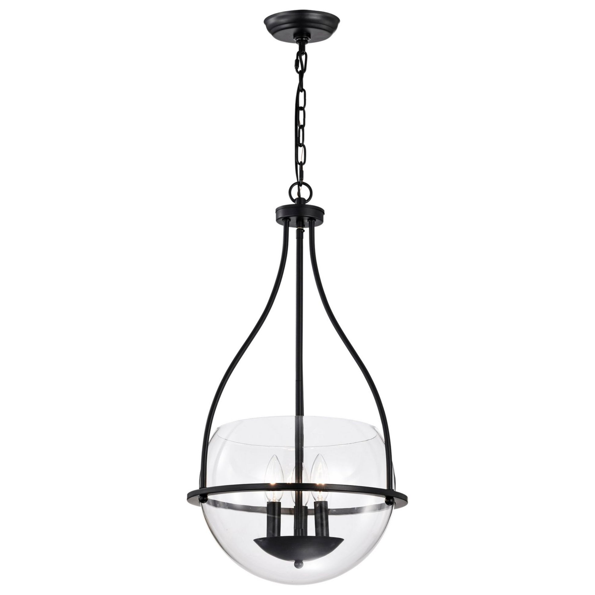 Amado 14" 3 lights Pendant, Matte Black Finish - Bees Lighting