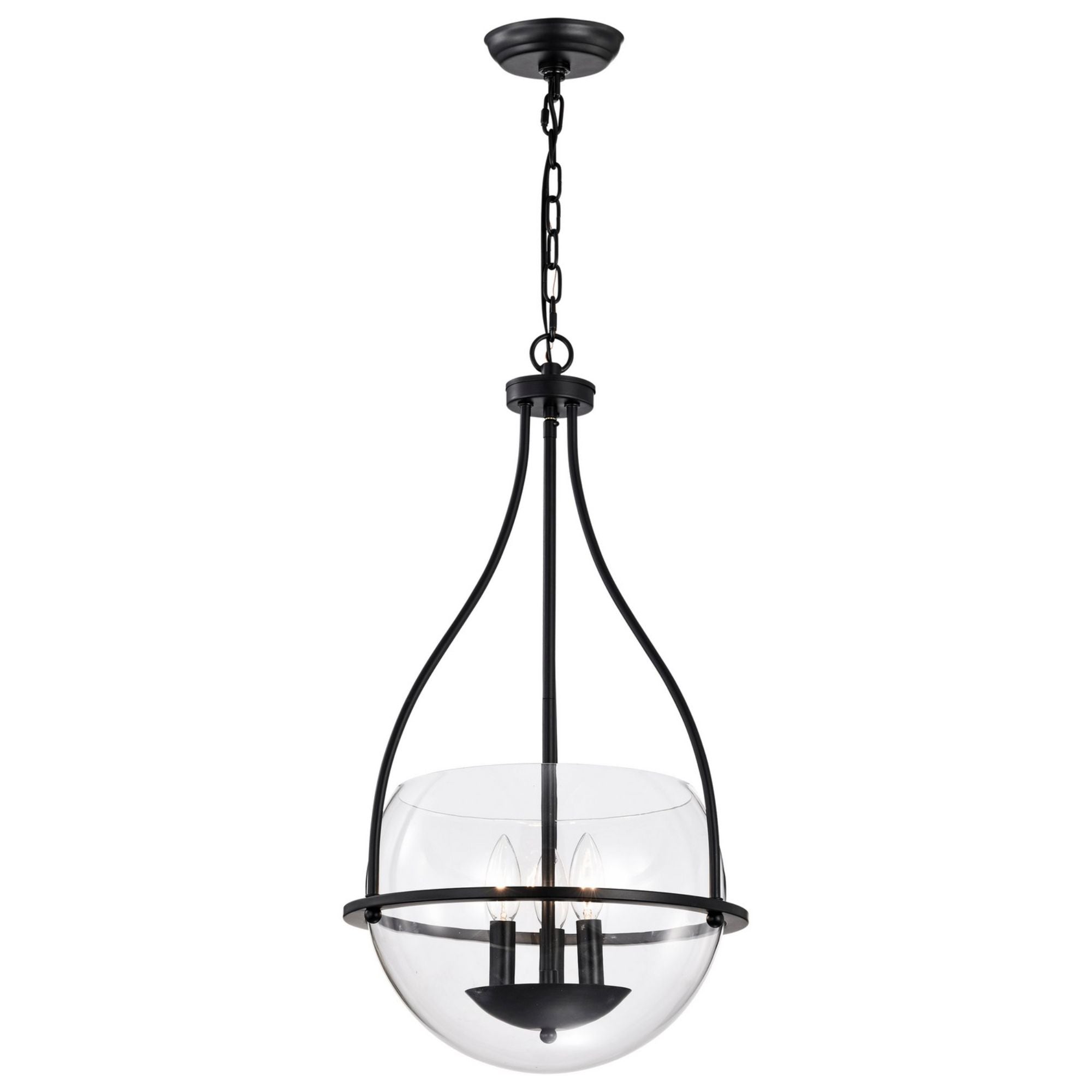 Amado 14" 3 lights Pendant, Matte Black Finish - Bees Lighting