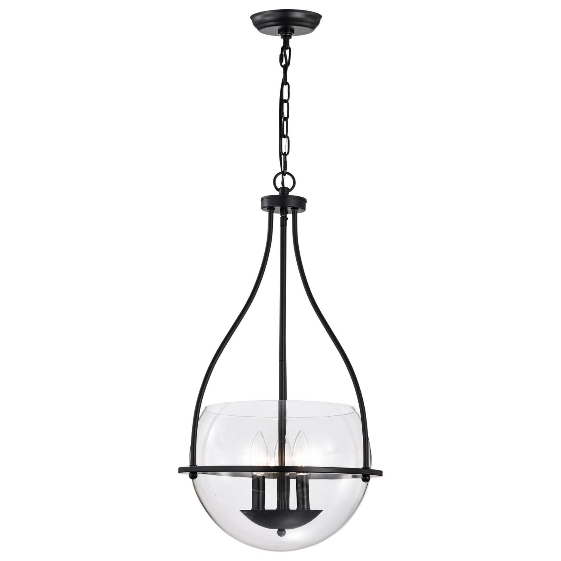 Amado 14" 3 lights Pendant, Matte Black Finish - Bees Lighting