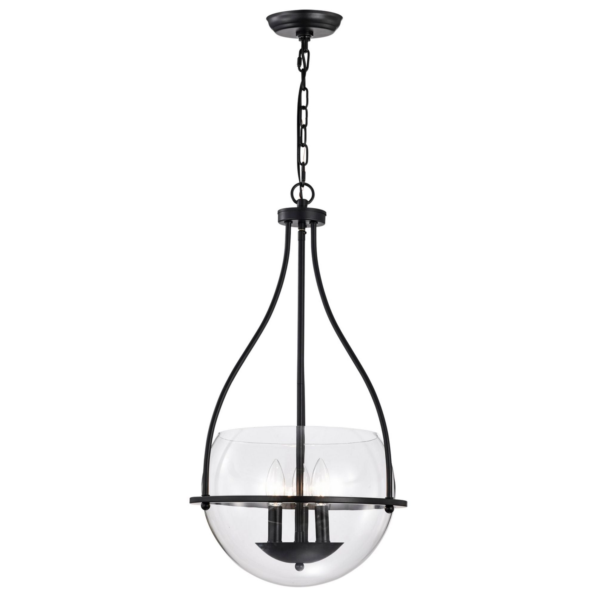 Amado 14" 3 lights Pendant, Matte Black Finish - Bees Lighting