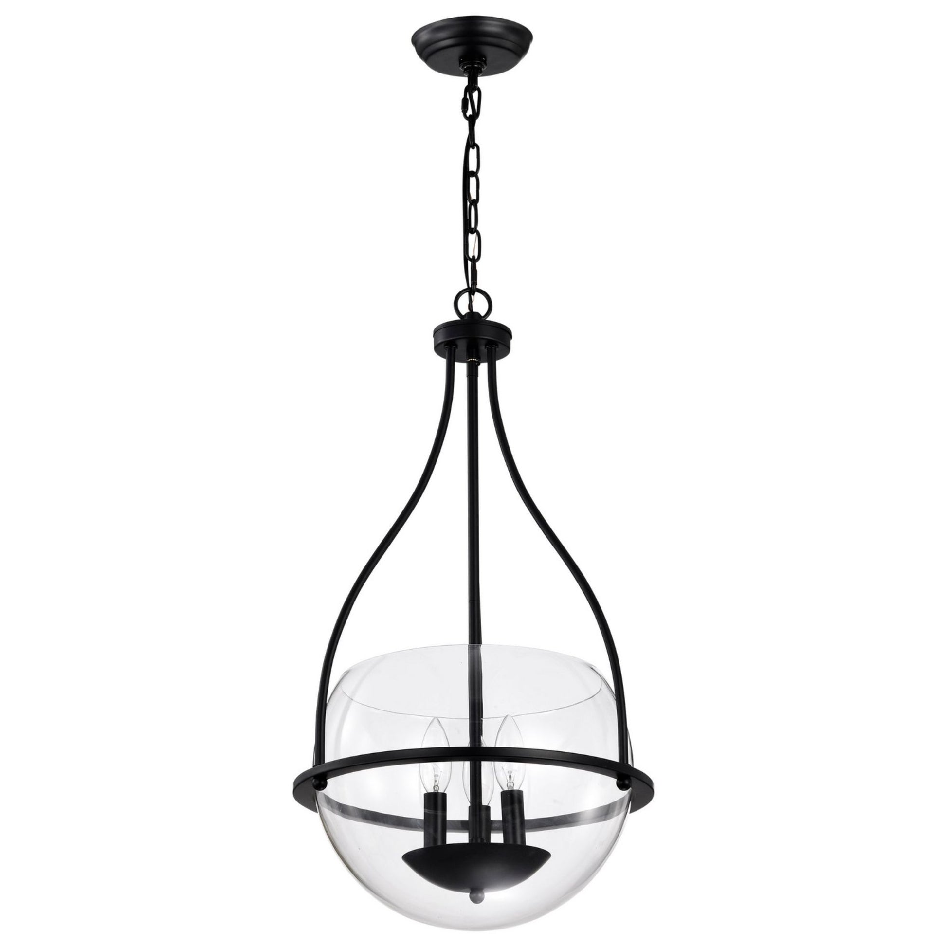 Amado 14" 3 lights Pendant, Matte Black Finish - Bees Lighting