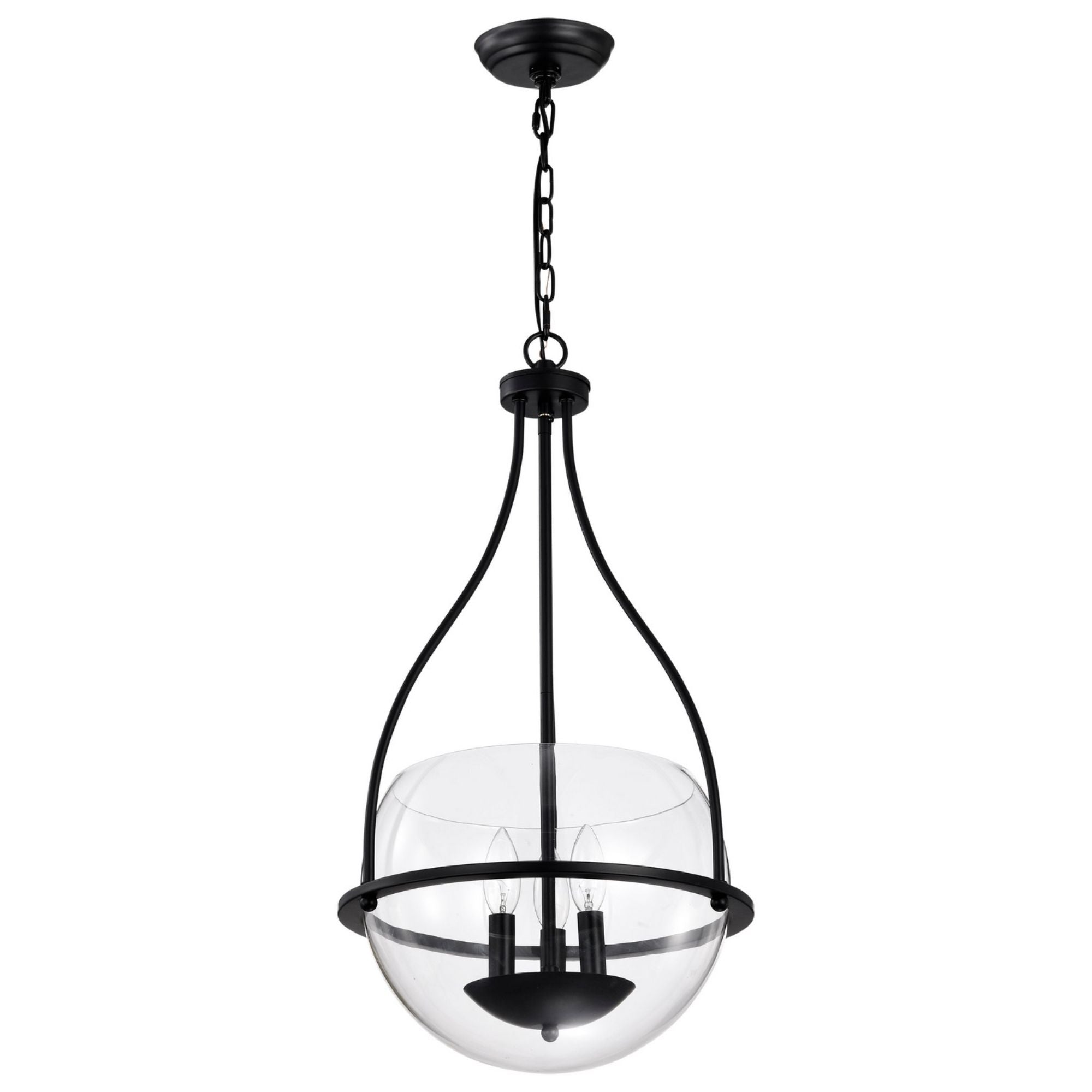 Amado 14" 3 lights Pendant, Matte Black Finish - Bees Lighting
