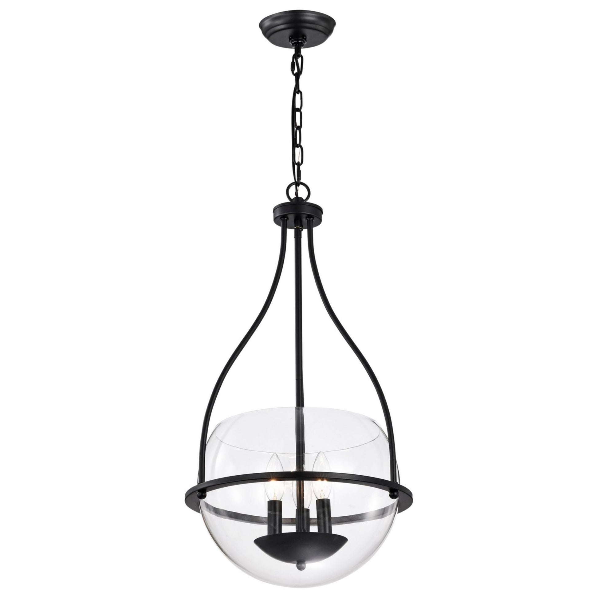 Amado 14" 3 lights Pendant, Matte Black Finish - Bees Lighting