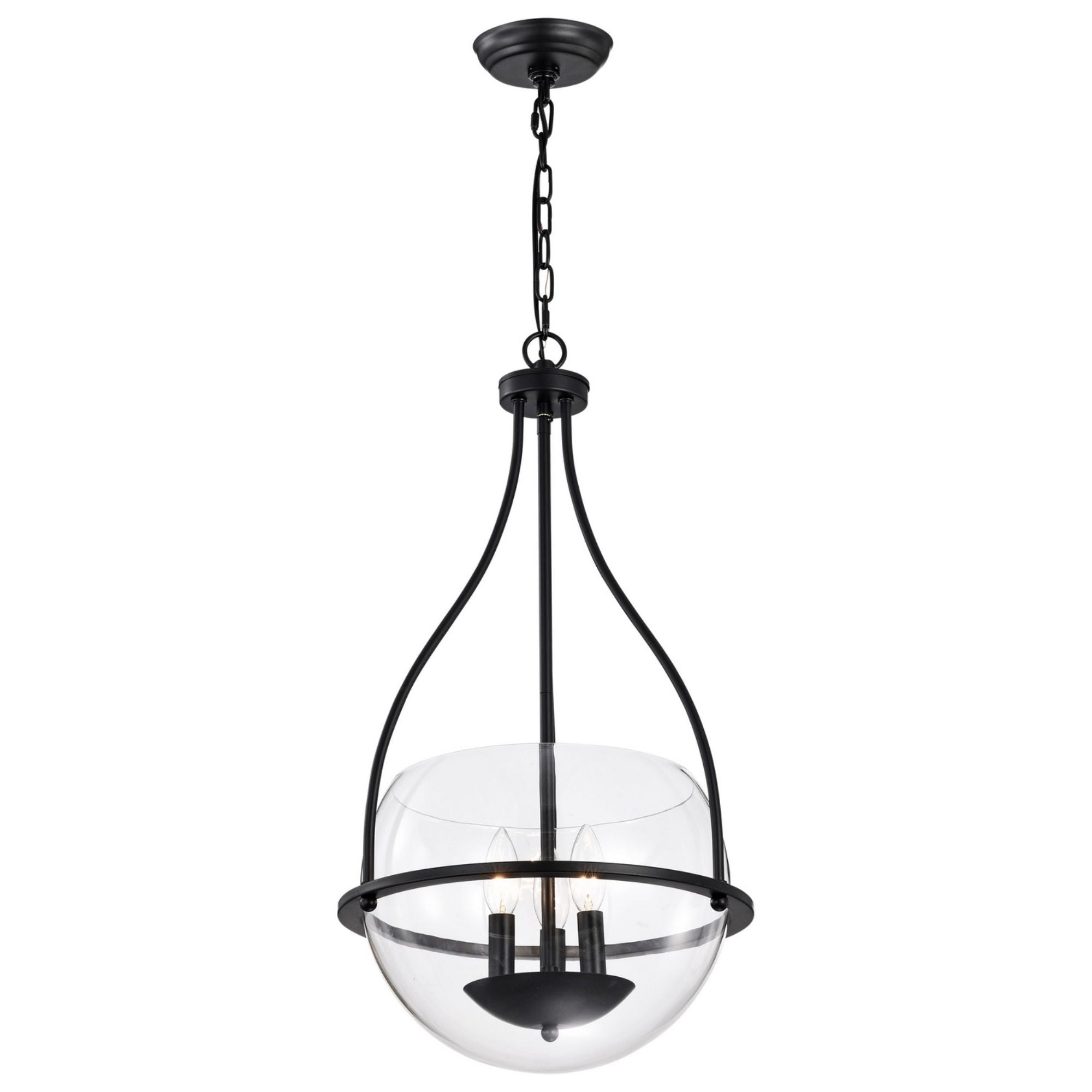 Amado 14" 3 lights Pendant, Matte Black Finish - Bees Lighting