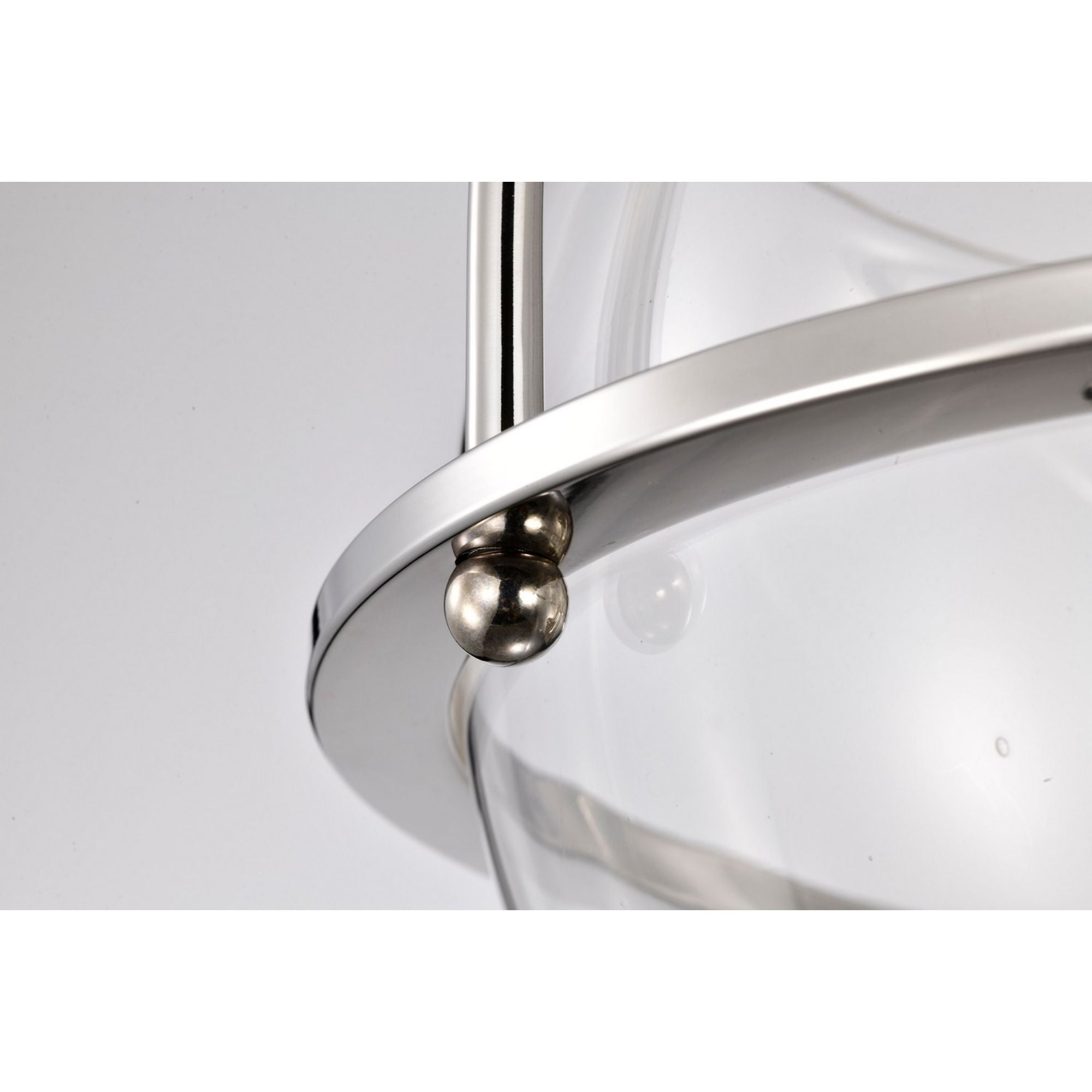 Amado 14" 3 lights Semi-flush Mount, Polished Nickel Finish - Bees Lighting