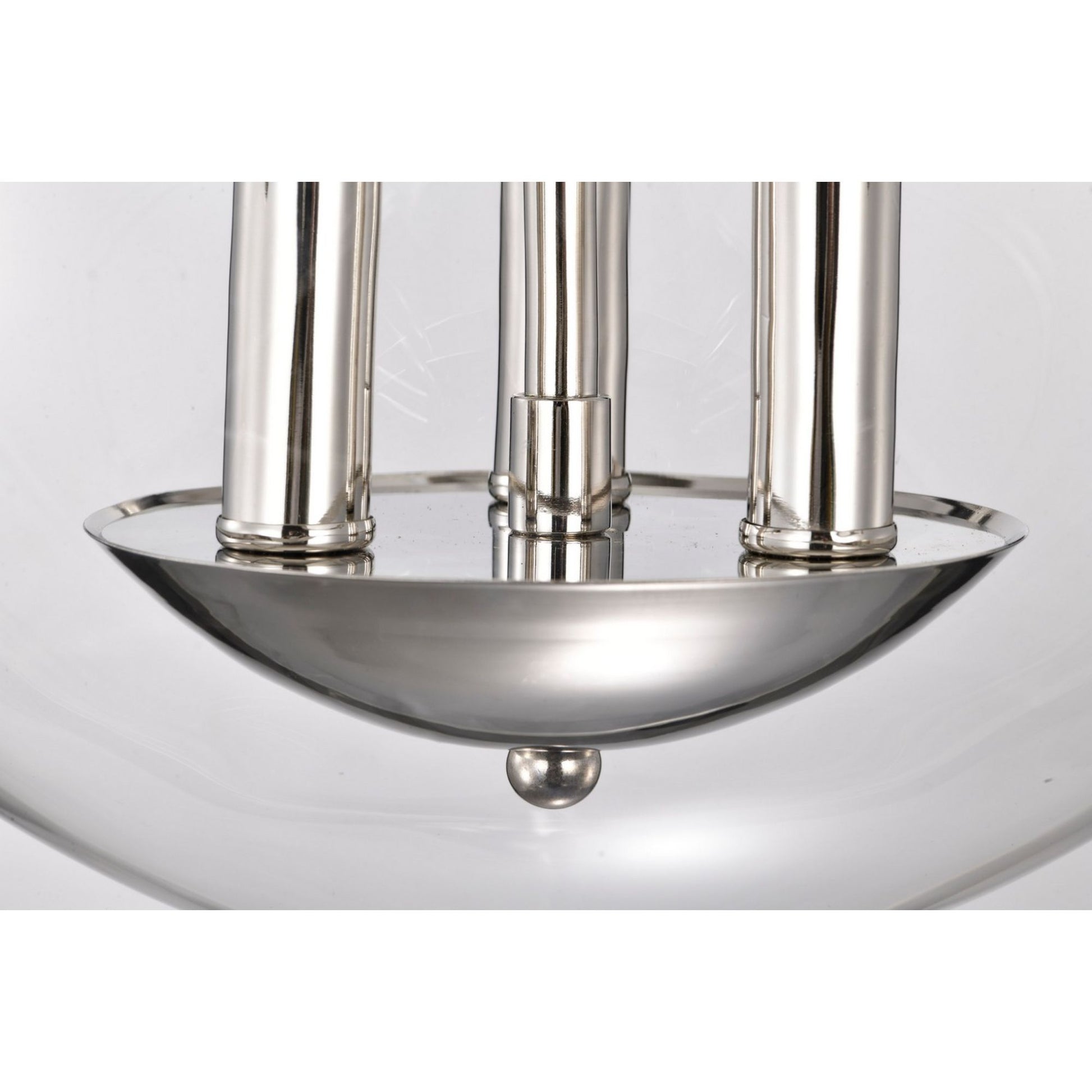 Amado 14" 3 lights Semi-flush Mount, Polished Nickel Finish - Bees Lighting