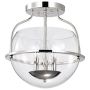 Amado 14 in. 3 Lights Semi-flush Mount Light, Clear Glass - Bees Lighting