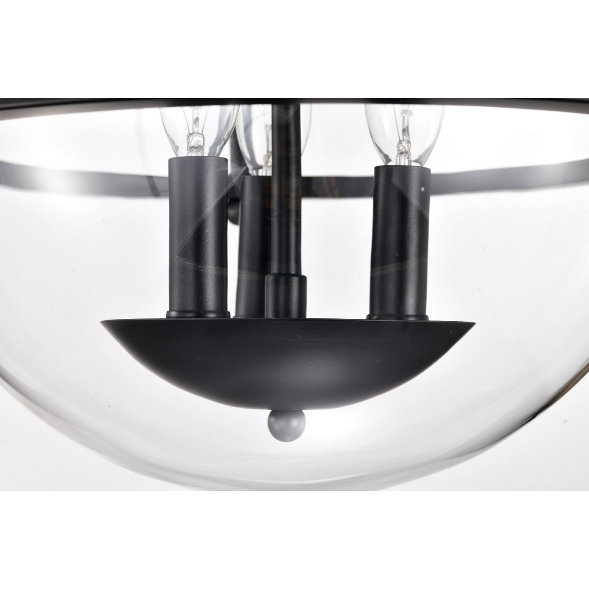 Amado 14" 3 lights Semi-flush Mount, Matte Black Finish - Bees Lighting