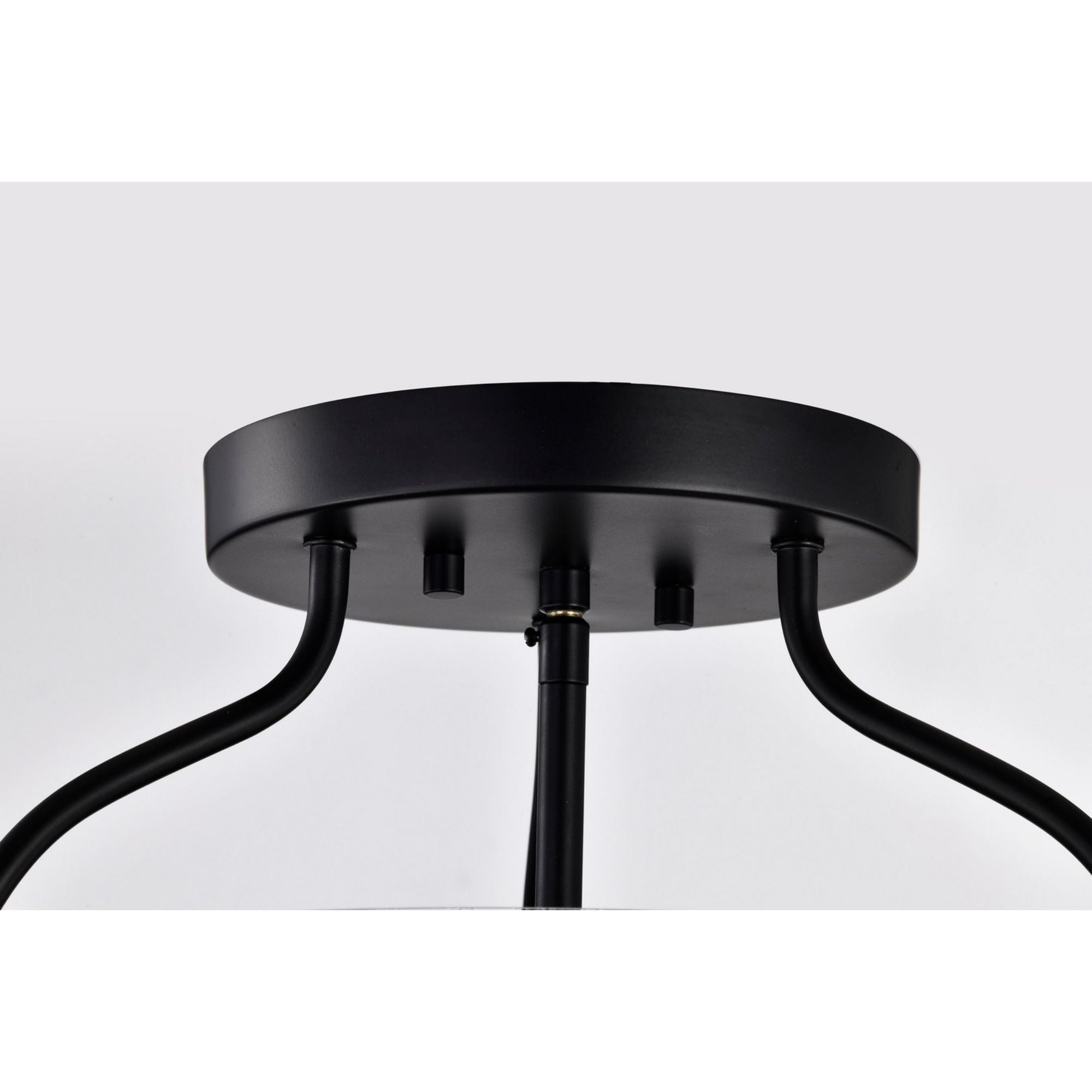 Amado 14" 3 lights Semi-flush Mount, Matte Black Finish - Bees Lighting