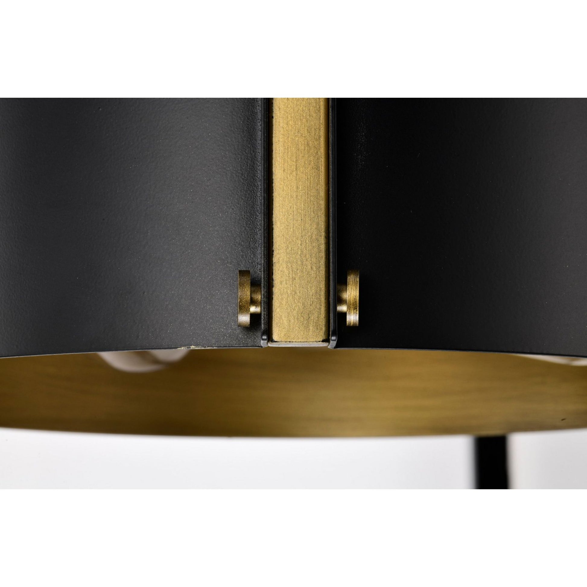 Altos 14" 3 lights Semi-flush Mount, Matte Black and Natural Brass Finish - Bees Lighting