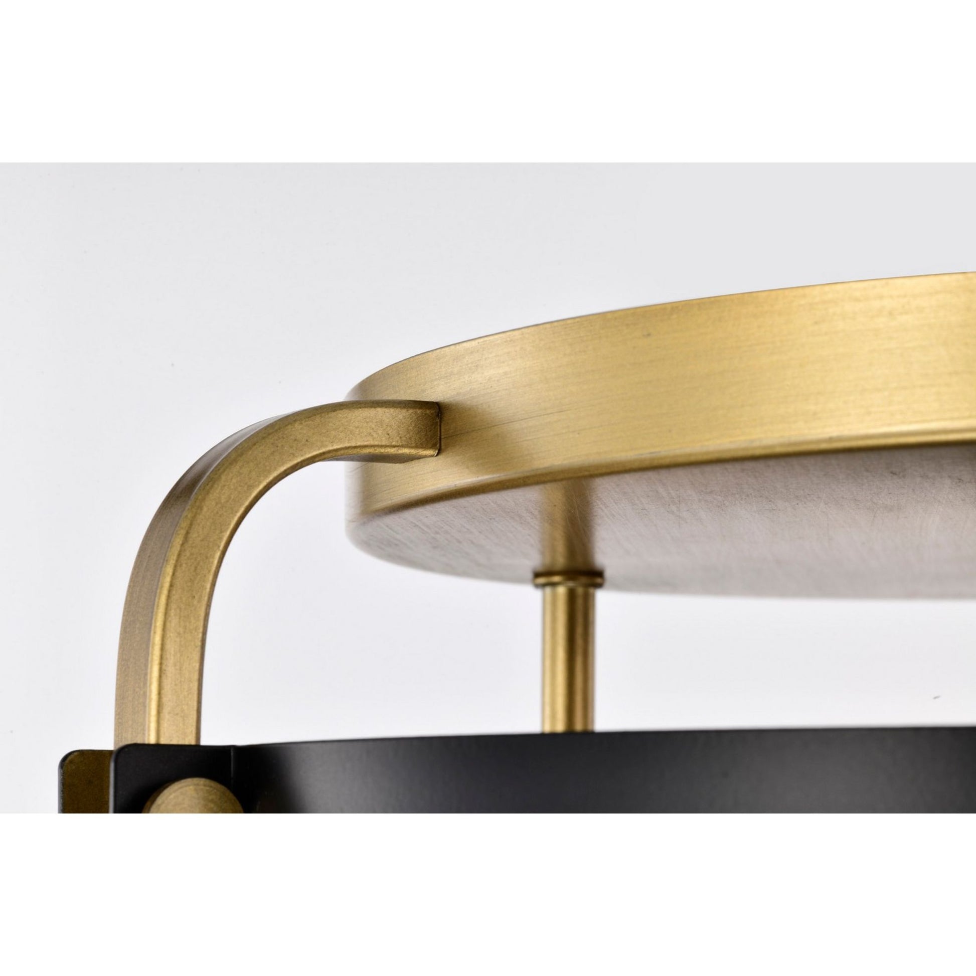 Altos 14" 3 lights Semi-flush Mount, Matte Black and Natural Brass Finish - Bees Lighting