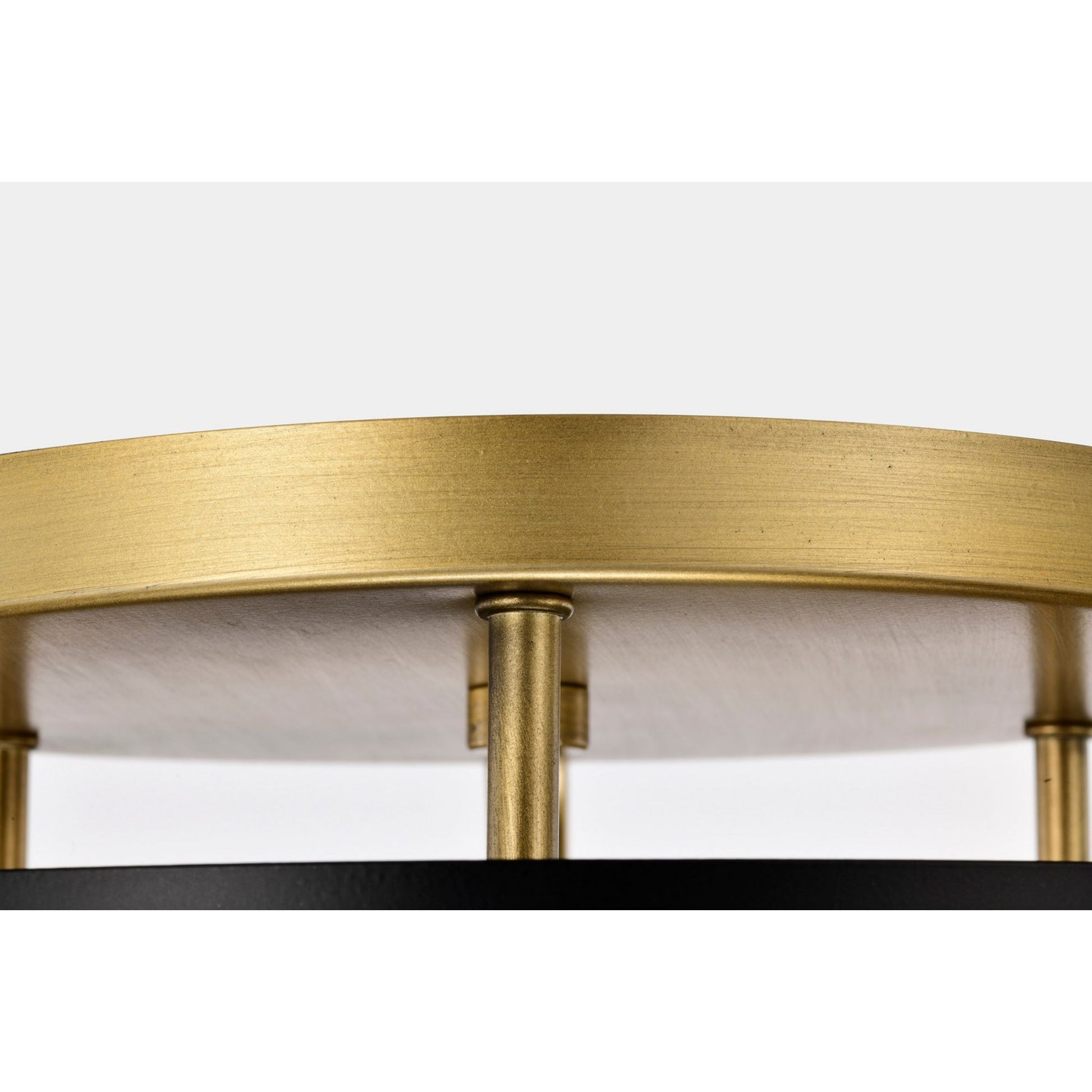 Altos 14" 3 lights Semi-flush Mount, Matte Black and Natural Brass Finish - Bees Lighting