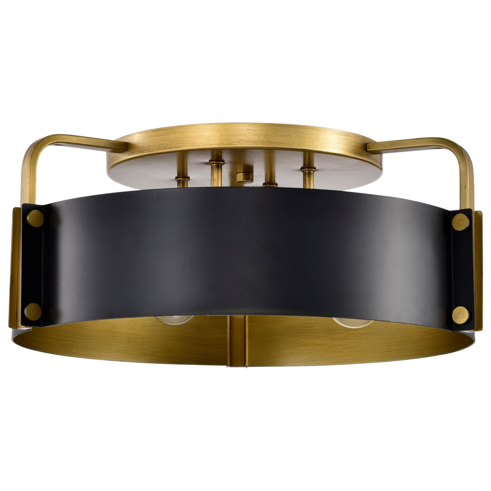 Altos 18" 4 lights Semi-flush Mount, Matte Black and Natural Brass Finish - Bees Lighting