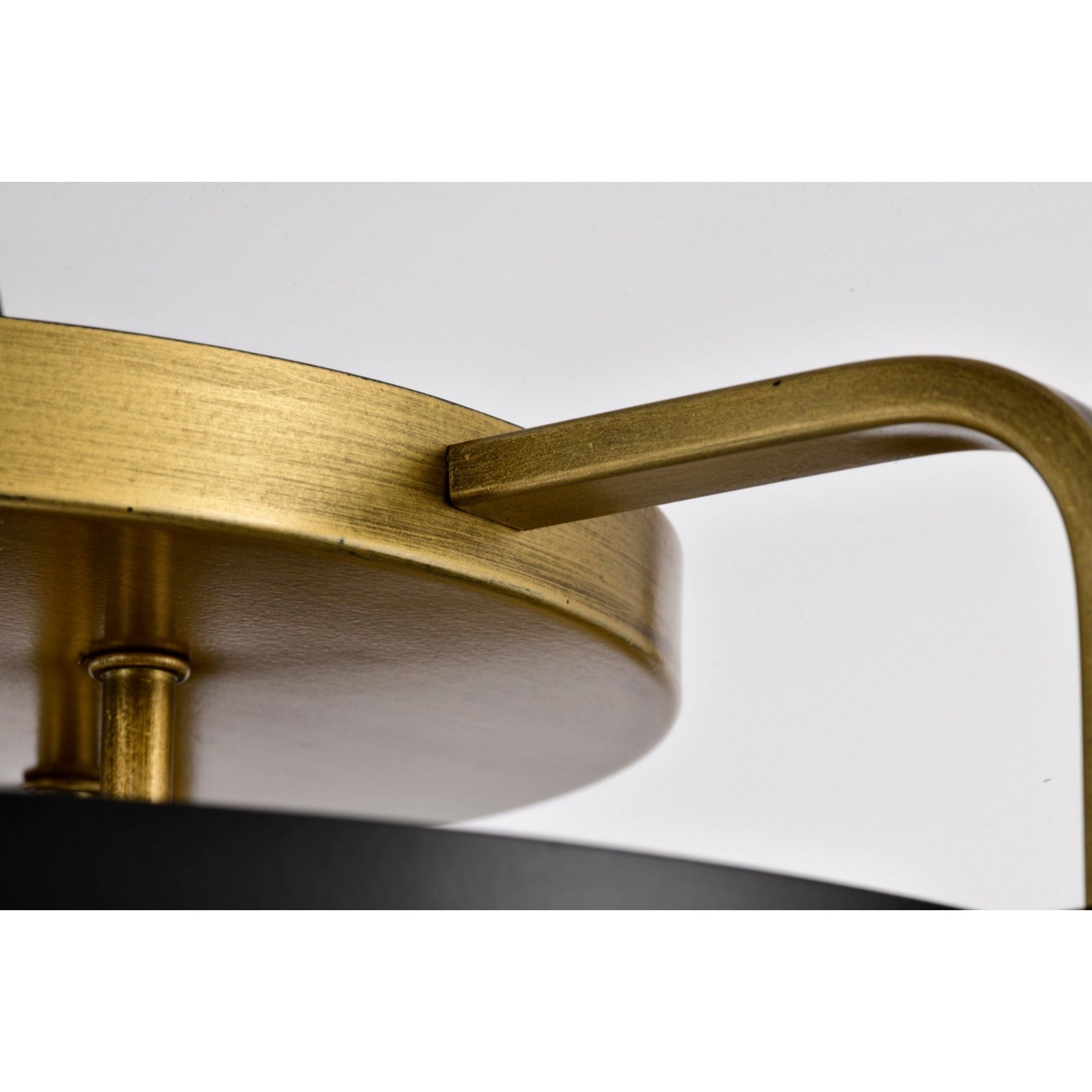 Altos 18" 4 lights Semi-flush Mount, Matte Black and Natural Brass Finish - Bees Lighting