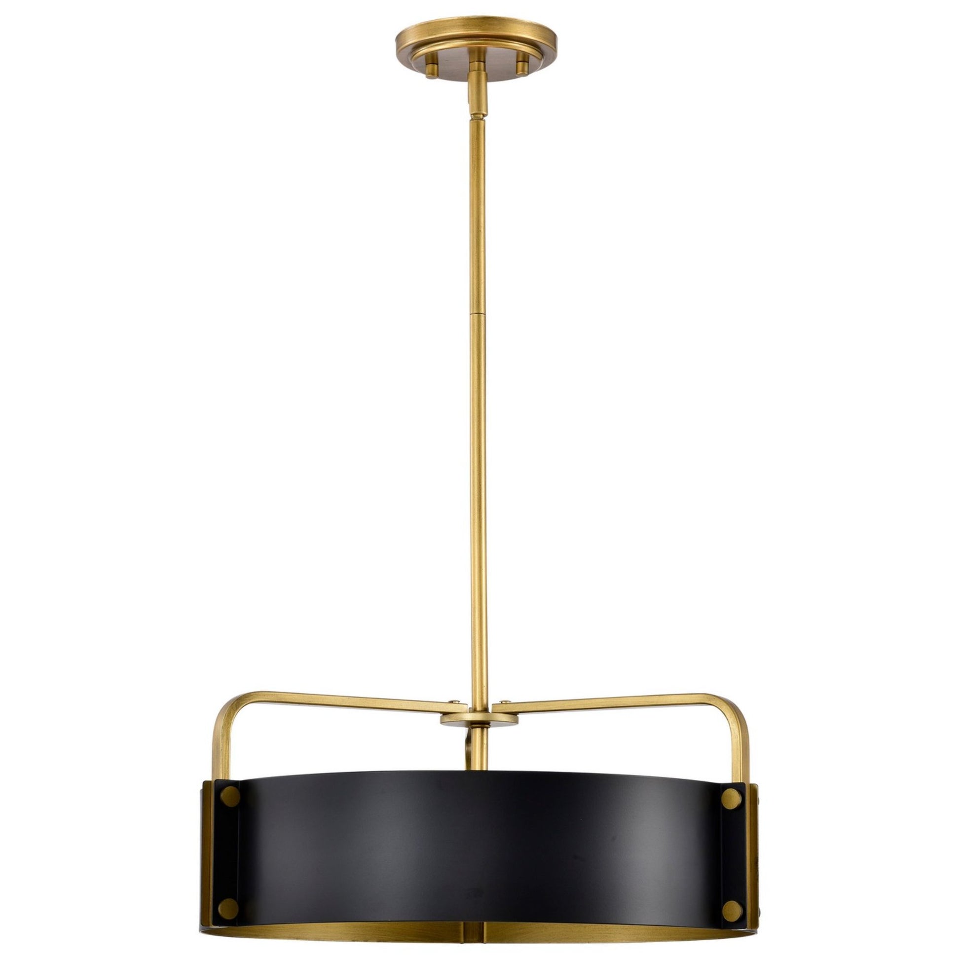 Altos 18" 4 lights Pendant, Matte Black and Natural Brass Finish - Bees Lighting