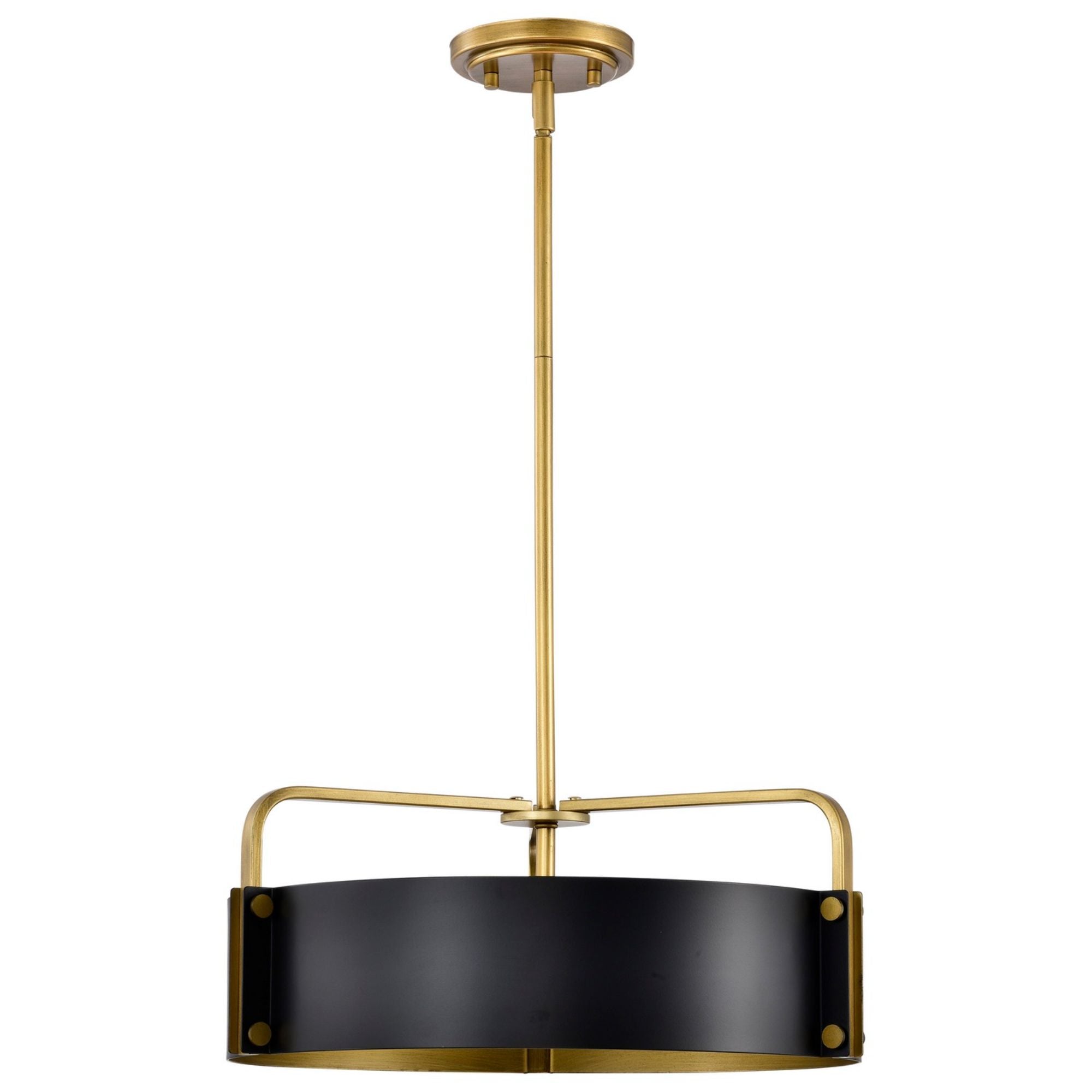 Altos 18" 4 lights Pendant, Matte Black and Natural Brass Finish - Bees Lighting