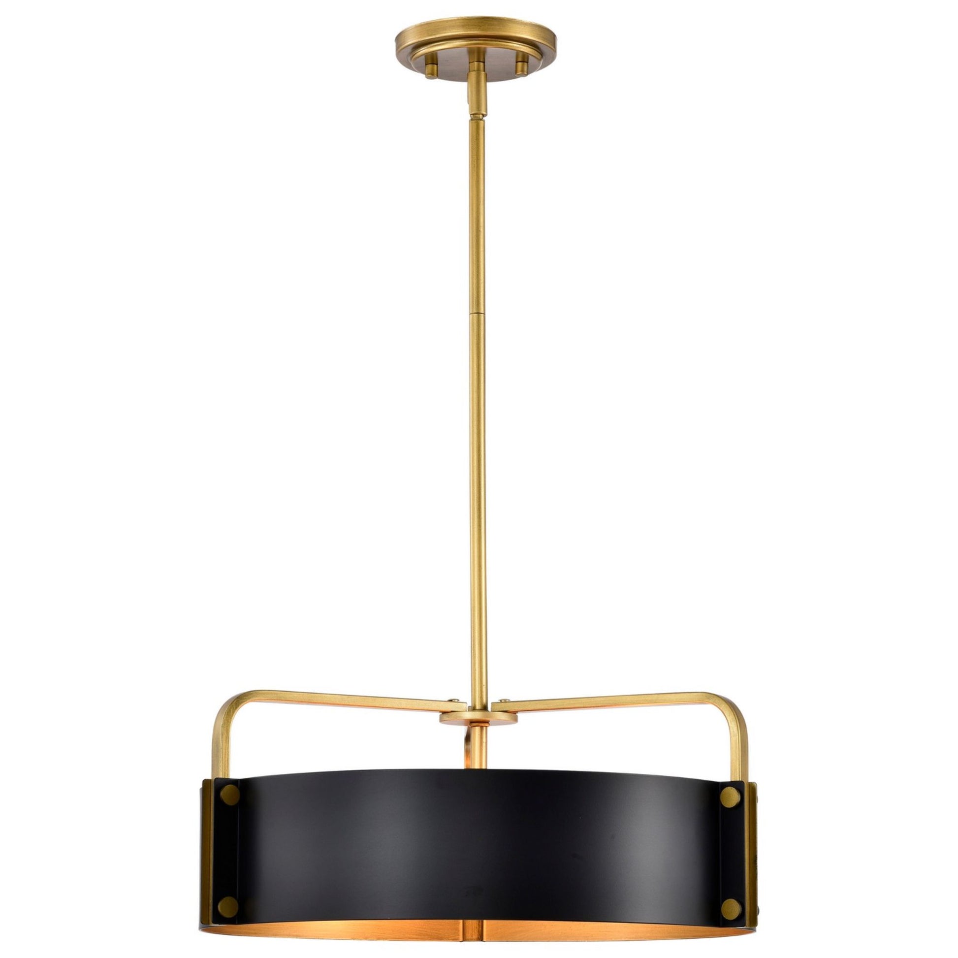 Altos 18" 4 lights Pendant, Matte Black and Natural Brass Finish - Bees Lighting