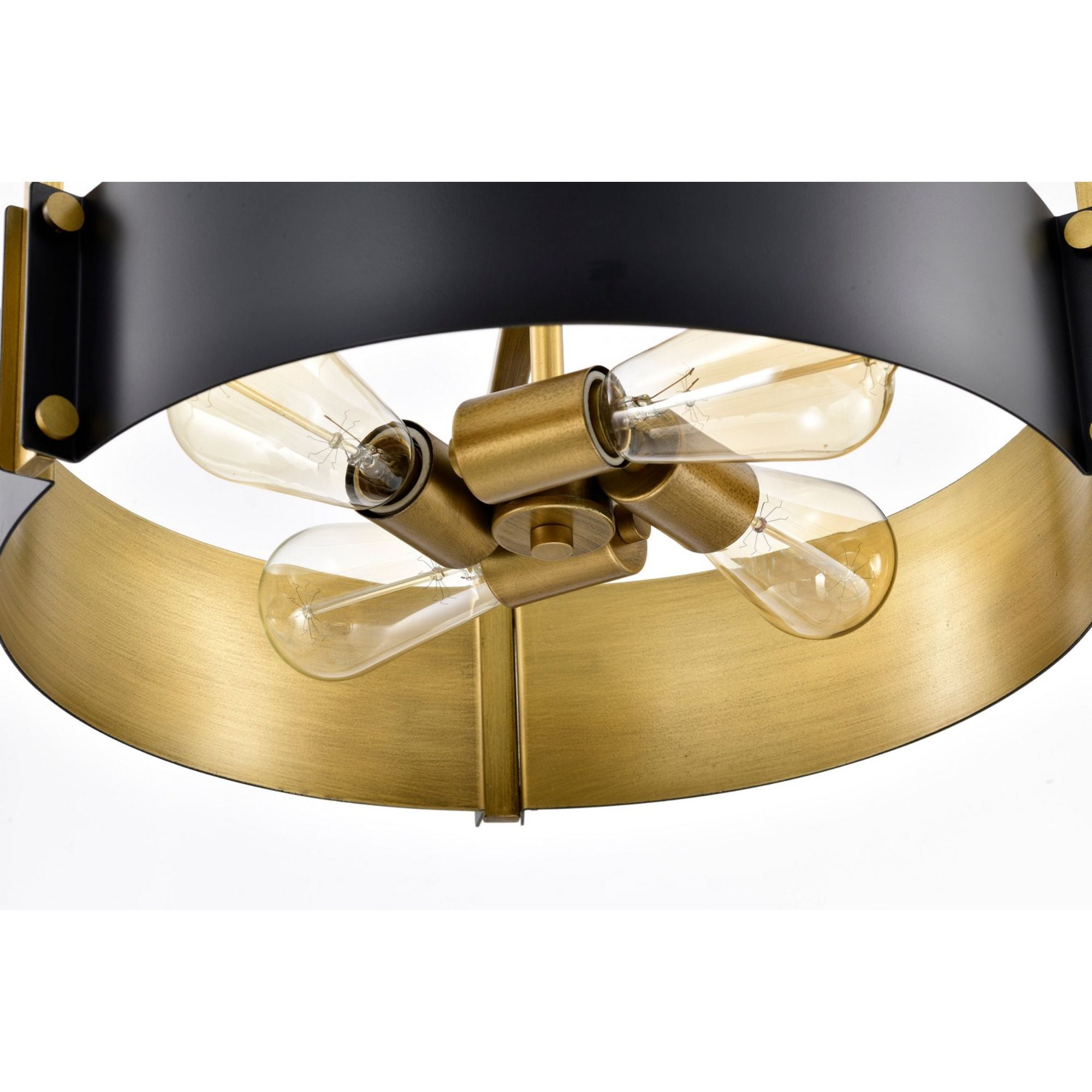 Altos 18" 4 lights Pendant, Matte Black and Natural Brass Finish - Bees Lighting