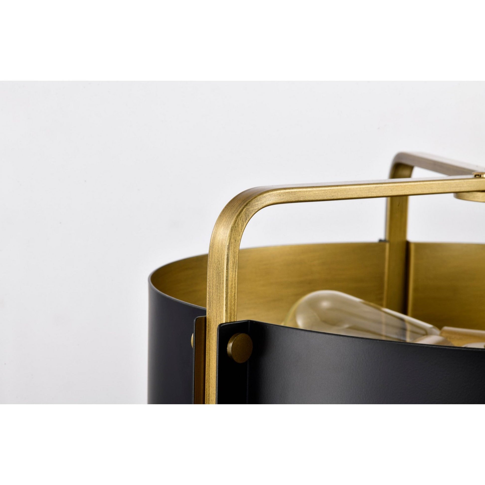 Altos 18" 4 lights Pendant, Matte Black and Natural Brass Finish - Bees Lighting