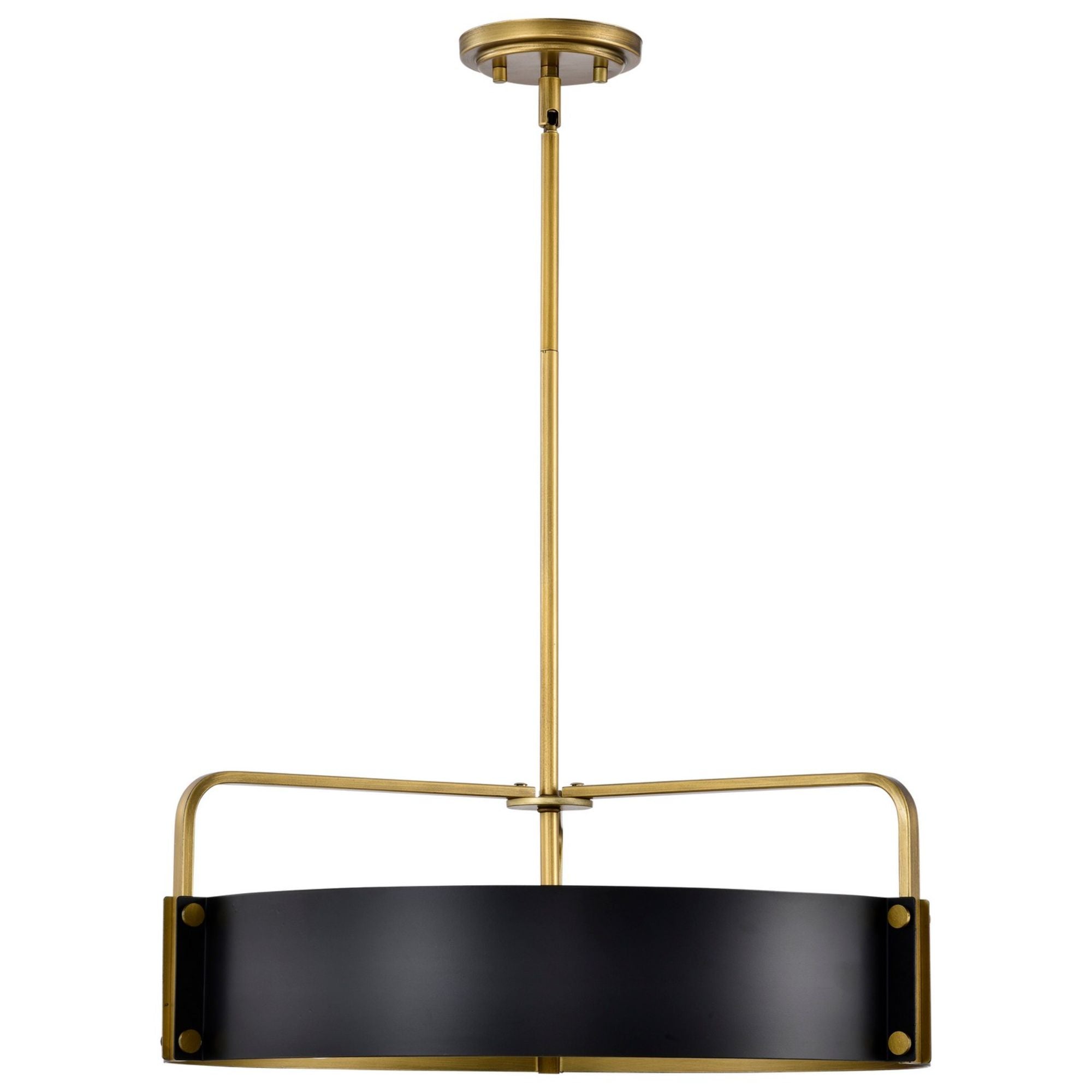 Altos 22 in. 5 lights Pendant Light Matte Black and Natural Brass Finish