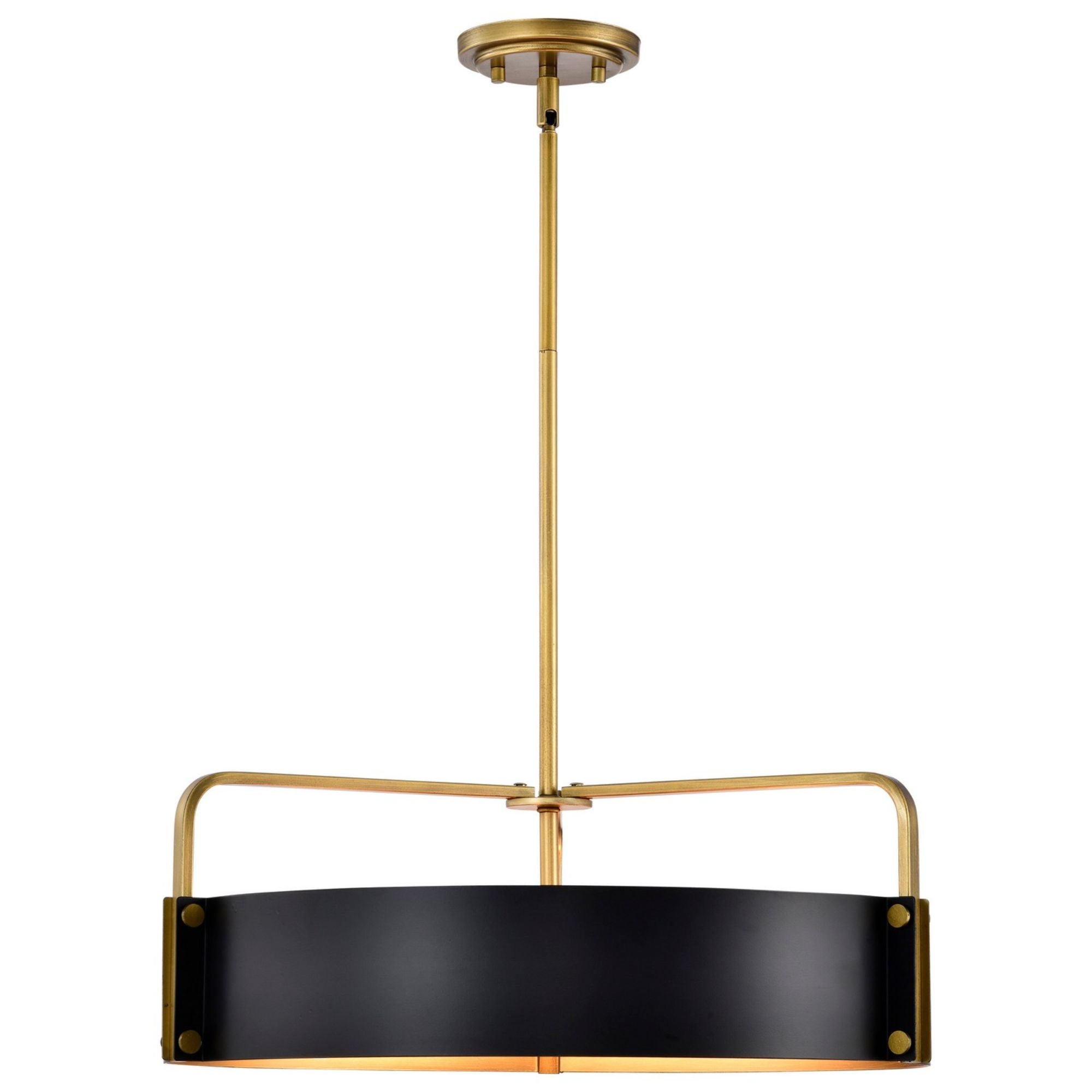 Altos 22 in. 5 lights Pendant Light Matte Black and Natural Brass Finish