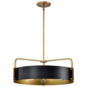 Altos 22 in. 5 lights Pendant Light Matte Black and Natural Brass Finish