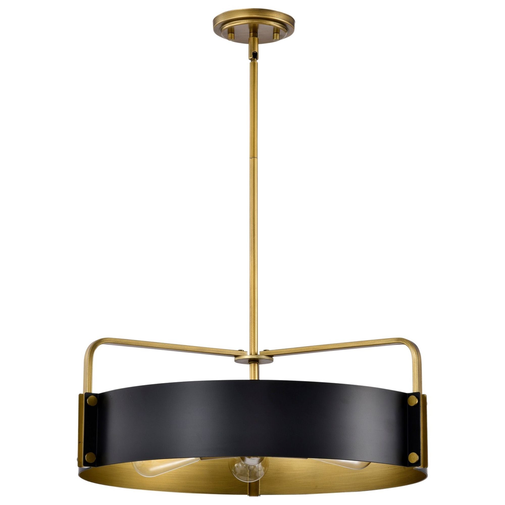 Altos 22 in. 5 lights Pendant Light Matte Black and Natural Brass Finish