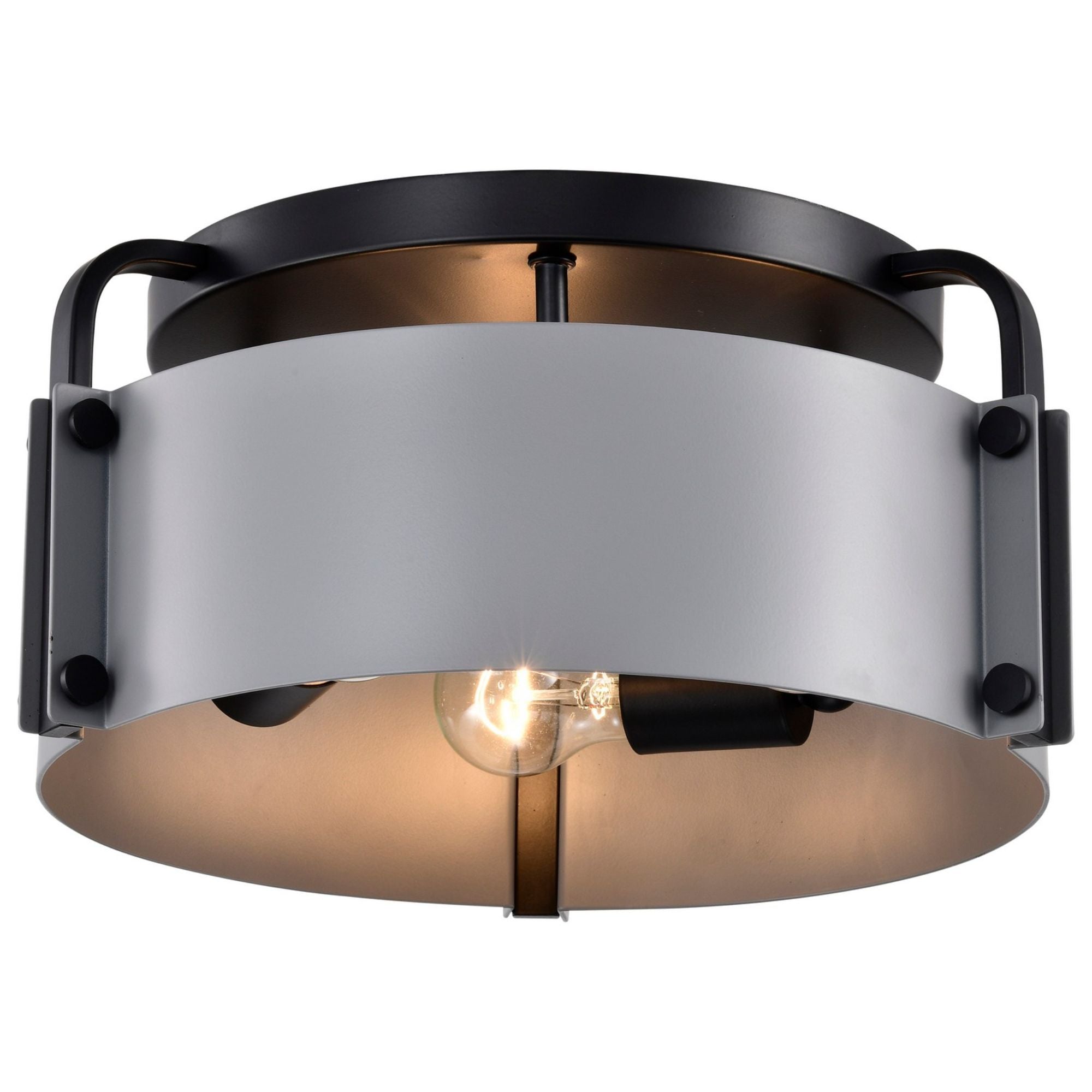 Altos 14" 3 lights Semi-flush Mount, Matte Gray and Matte Black Finish - Bees Lighting