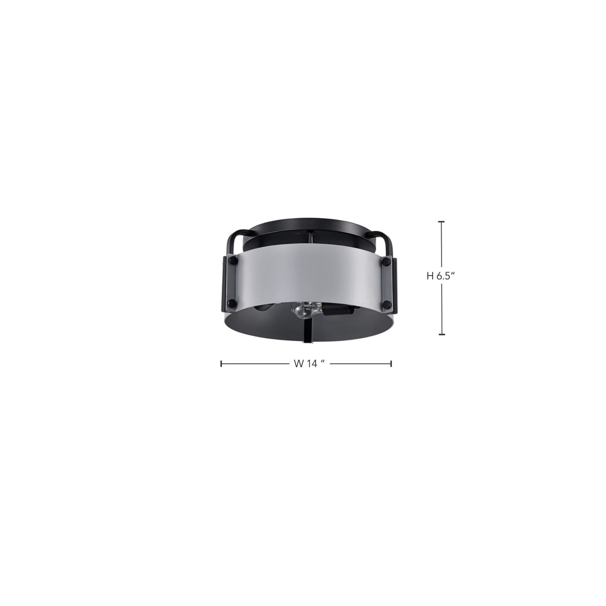 Altos 14" 3 lights Semi-flush Mount, Matte Gray and Matte Black Finish - Bees Lighting