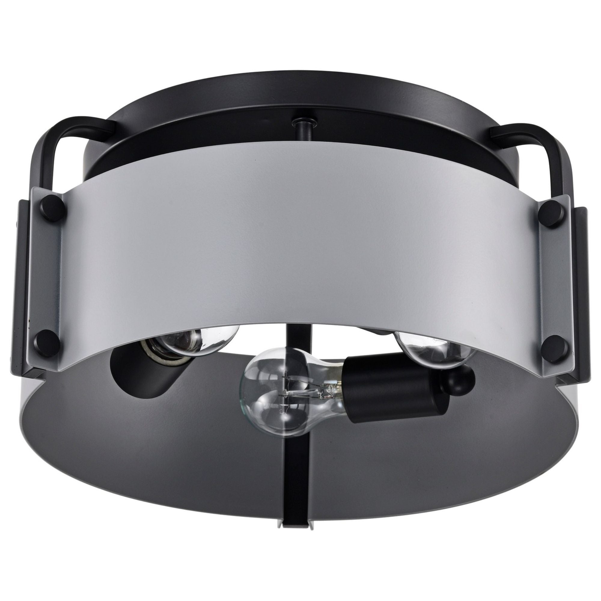 Altos 14" 3 lights Semi-flush Mount, Matte Gray and Matte Black Finish - Bees Lighting
