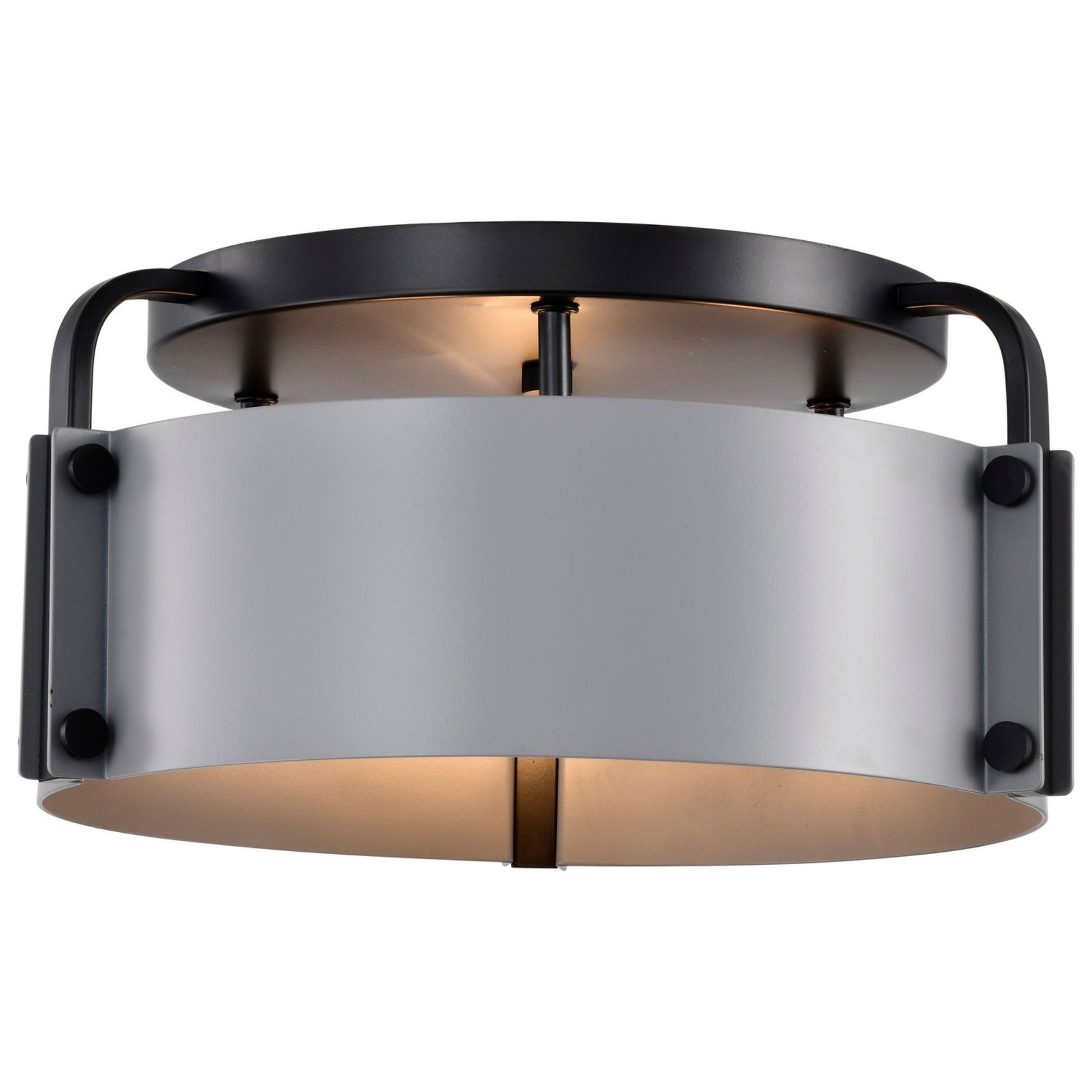 Altos 14" 3 lights Semi-flush Mount, Matte Gray and Matte Black Finish - Bees Lighting