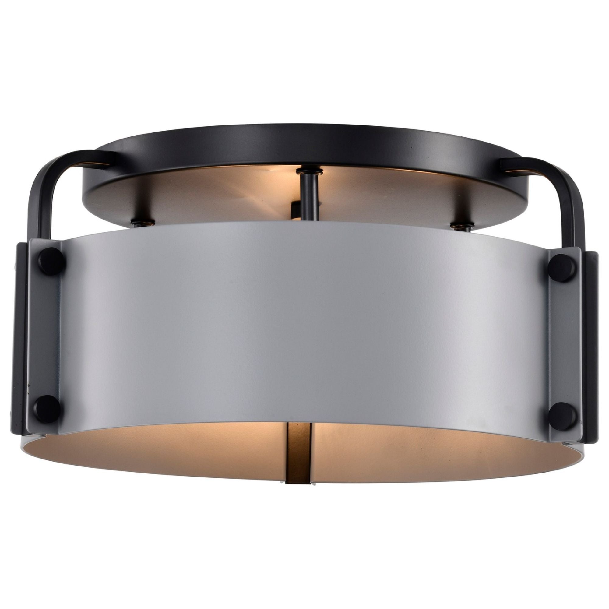 Altos 14" 3 lights Semi-flush Mount, Matte Gray and Matte Black Finish - Bees Lighting