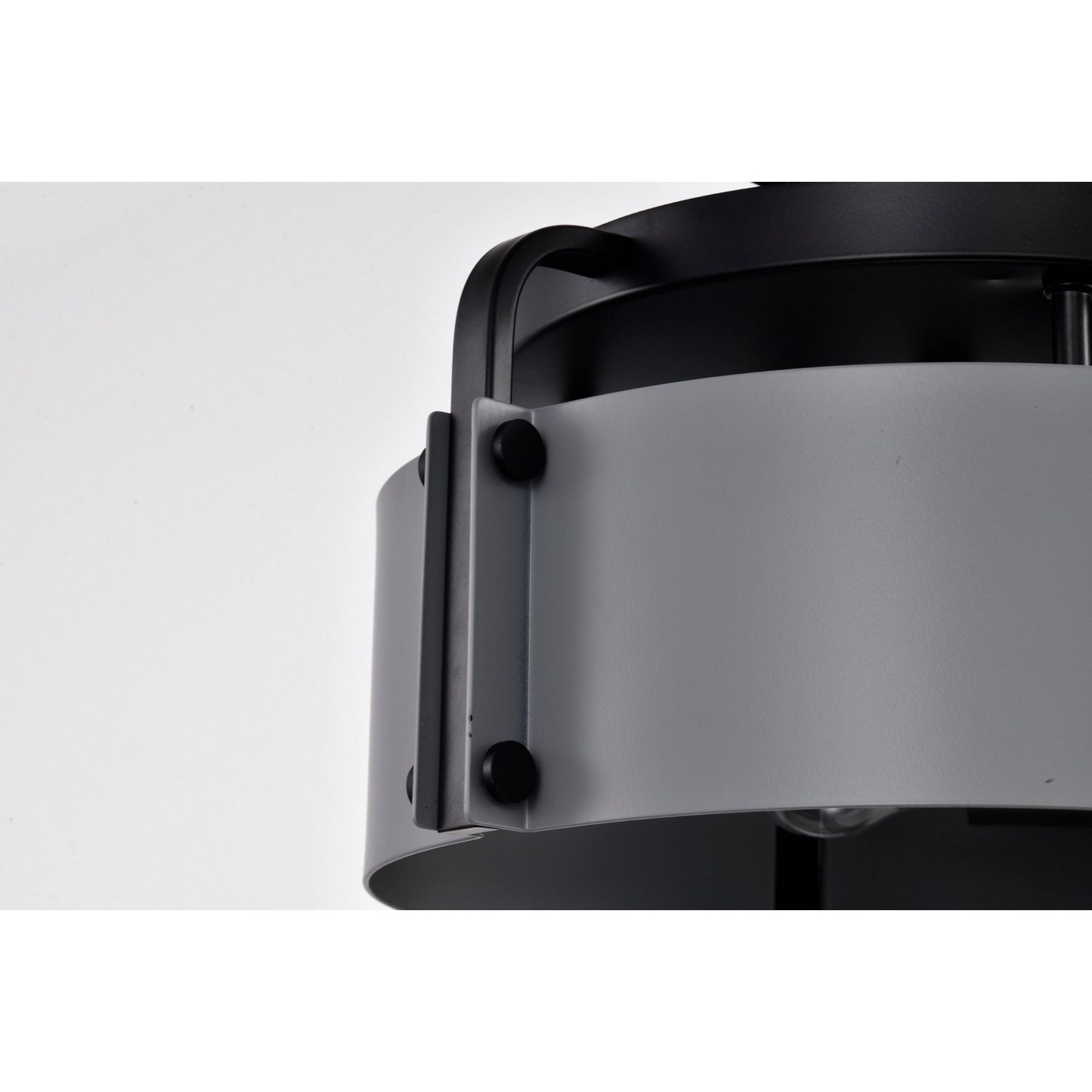 Altos 14" 3 lights Semi-flush Mount, Matte Gray and Matte Black Finish - Bees Lighting