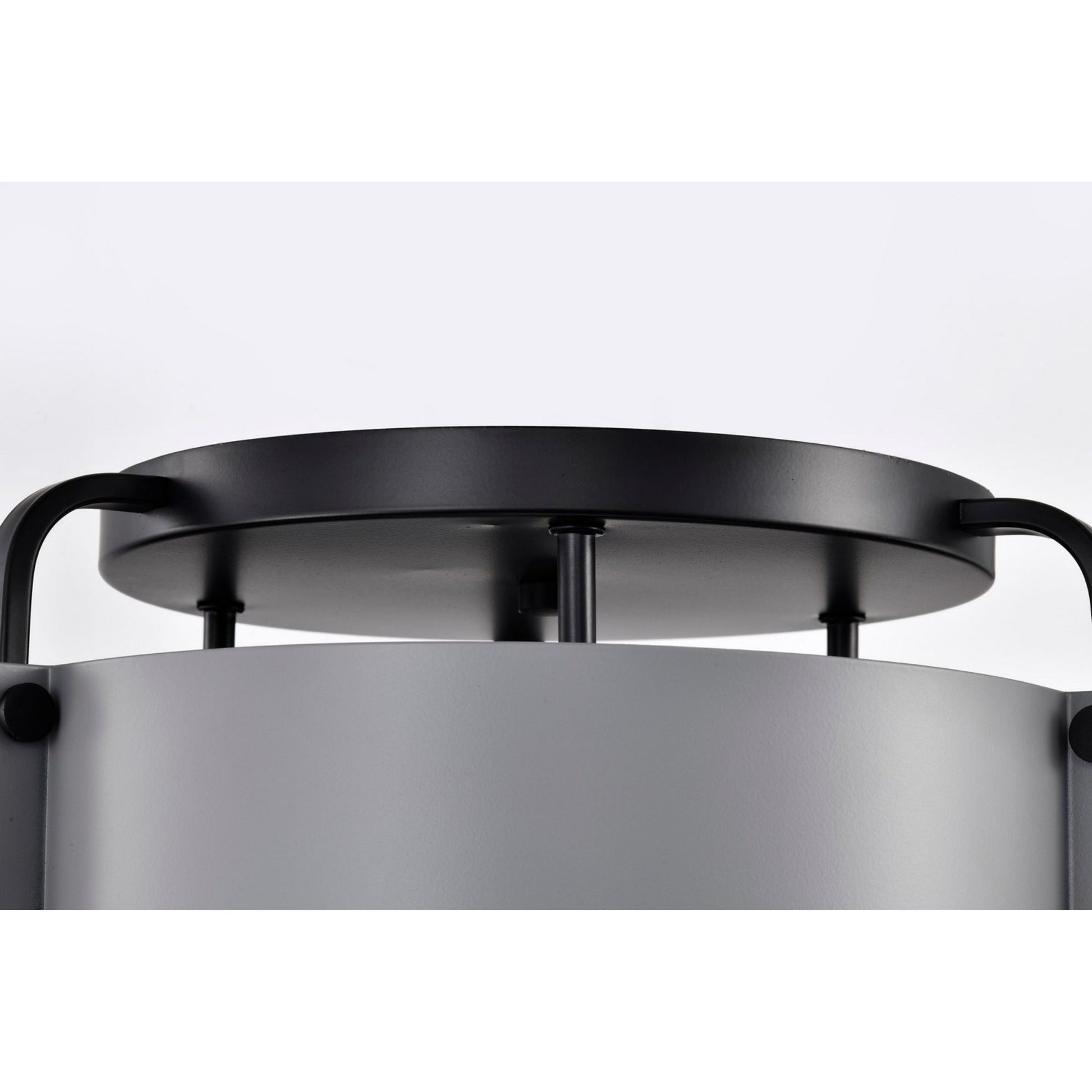 Altos 14" 3 lights Semi-flush Mount, Matte Gray and Matte Black Finish - Bees Lighting